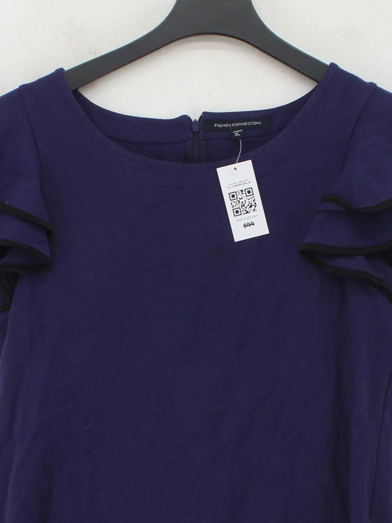 French Connection Women's T-Shirt XL Blue Viscose with Elastane Basic - Image 3