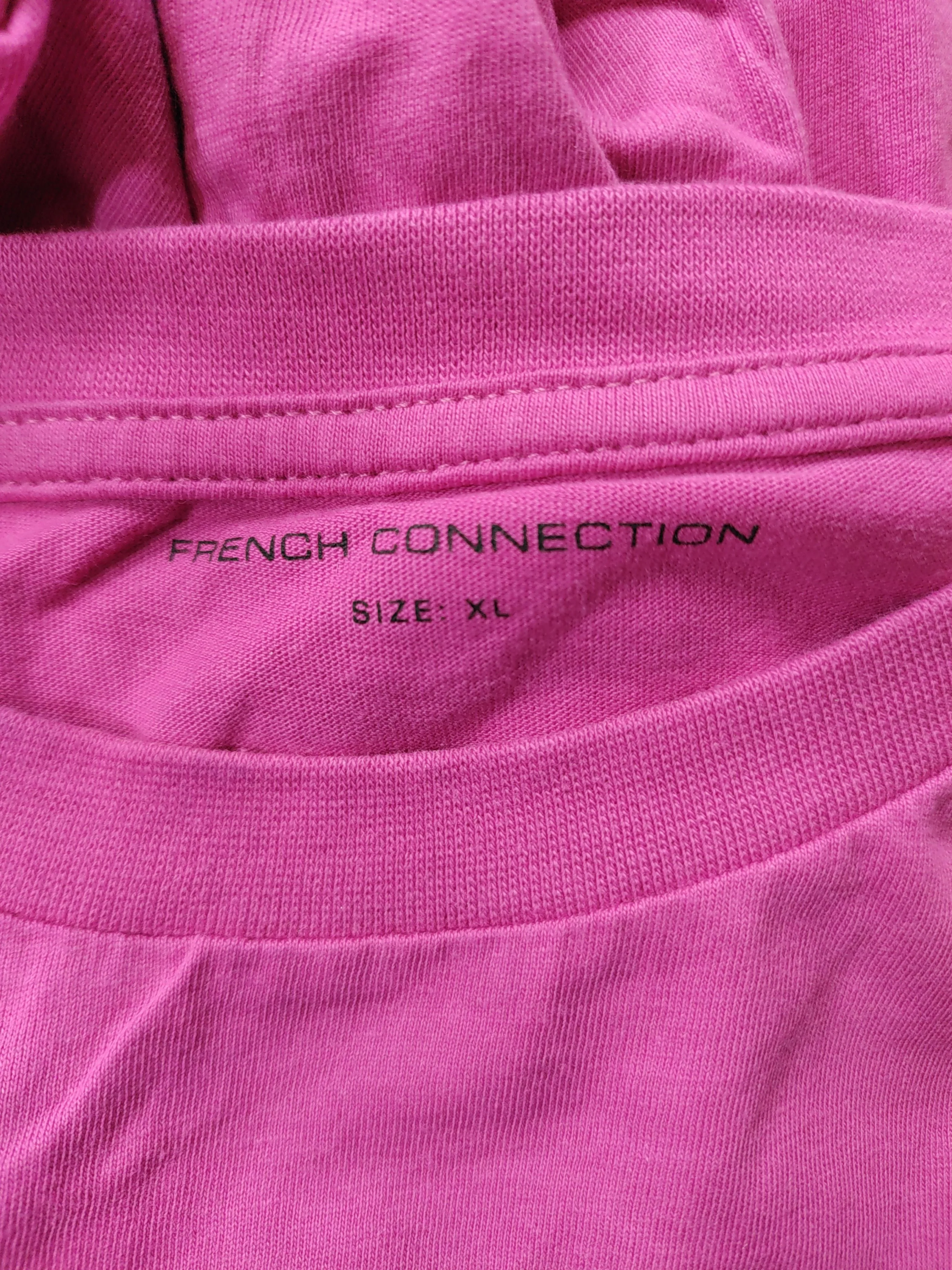 French Connection Women's T-Shirt XL Pink 100% Cotton Basic - Image 5