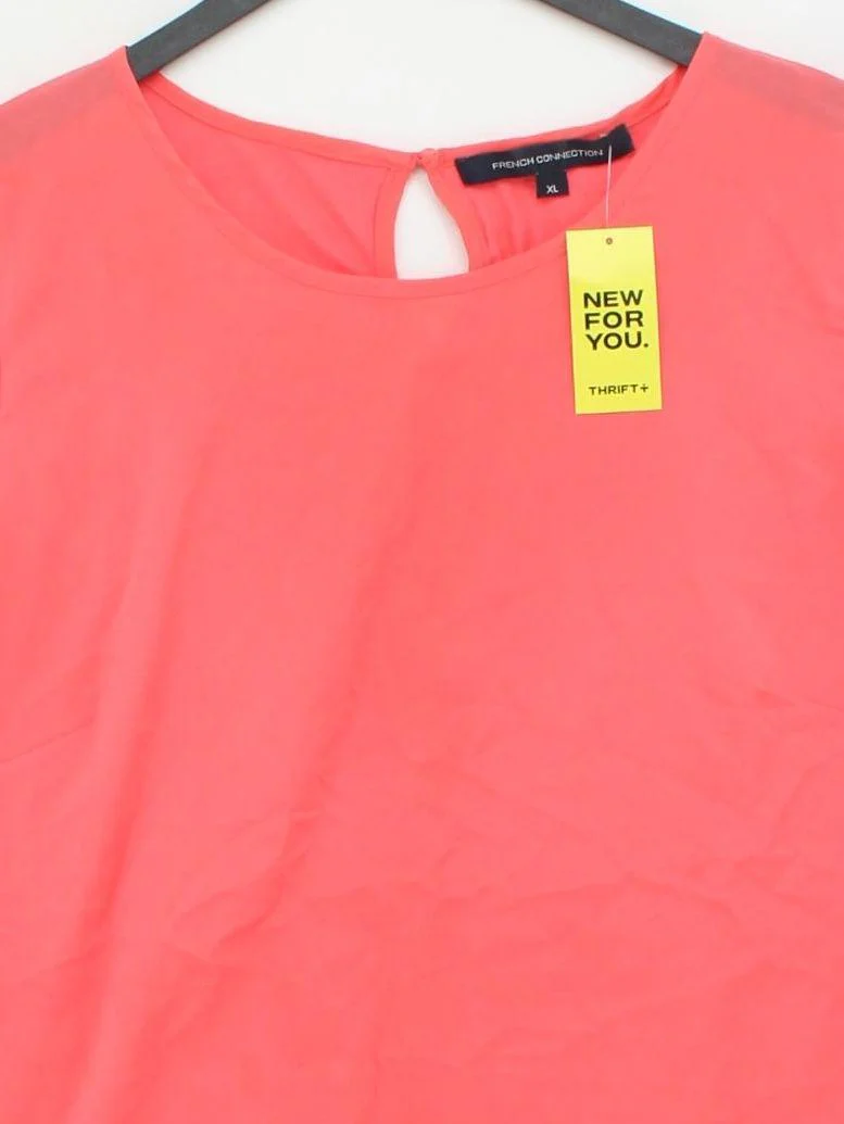 French Connection Women's T-Shirt XL Pink Polyester with Lyocell Modal Basic - Image 3