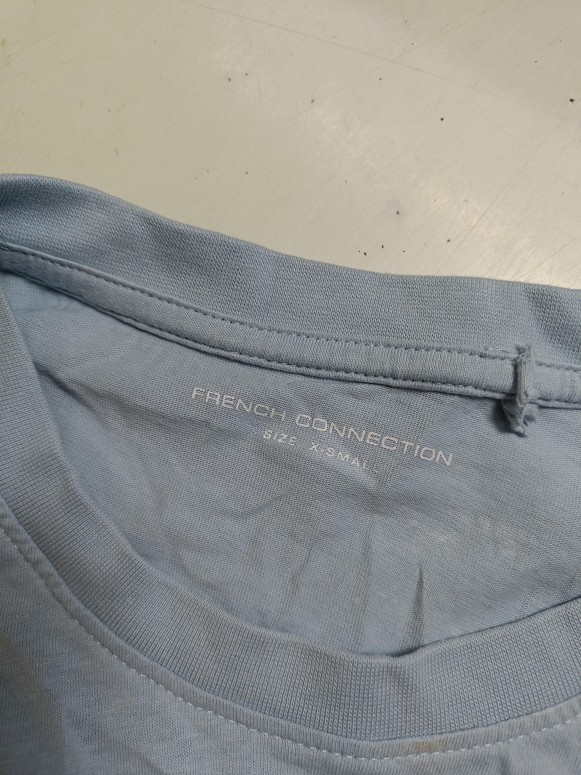 French Connection Women's T-Shirt XS Blue 100% Cotton Basic - Image 6