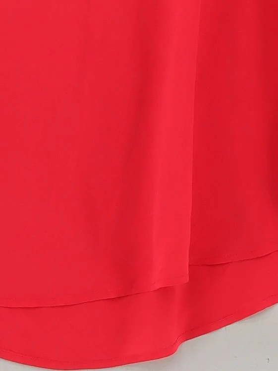 French Connection Women's T-Shirt XS Red 100% Silk Sleeveless Round Neck Basic - Image 4