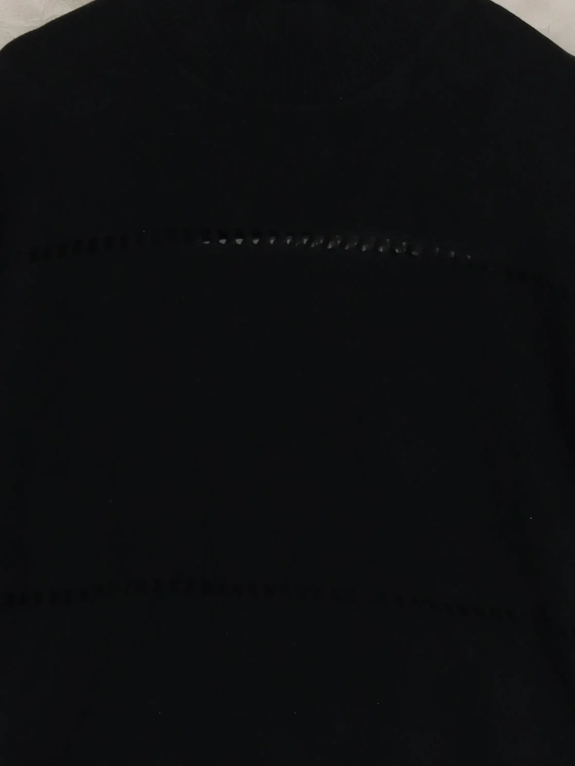 French Connection Women's Top L Black 100% Cotton 3/4 Sleeve Round Neck Basic - Image 3