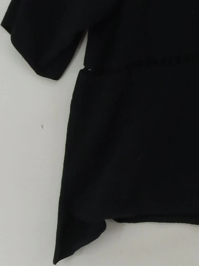 French Connection Women's Top L Black 100% Cotton 3/4 Sleeve Round Neck Basic - Image 4