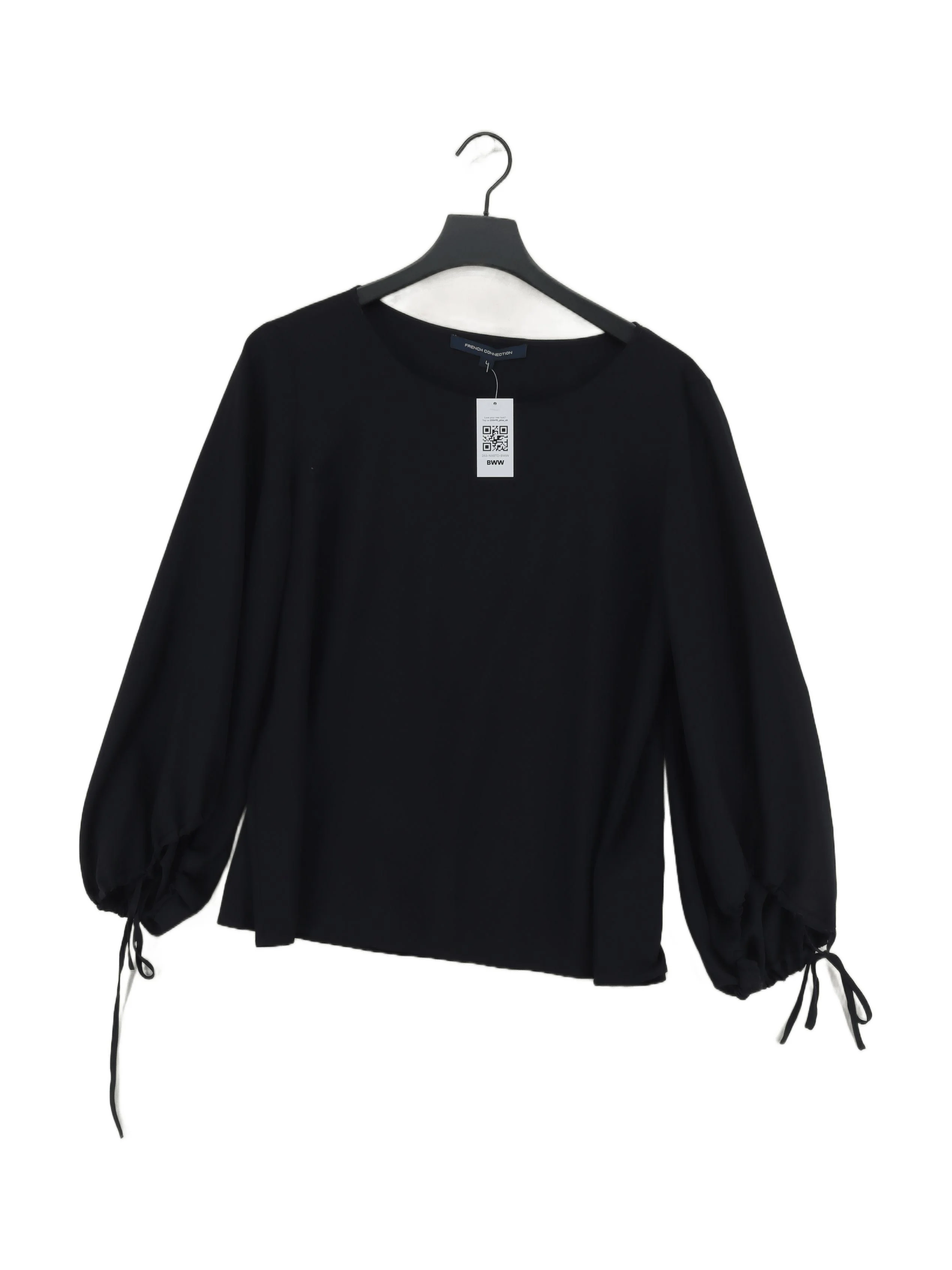 French Connection Women's Top L Black 100% Polyester Basic