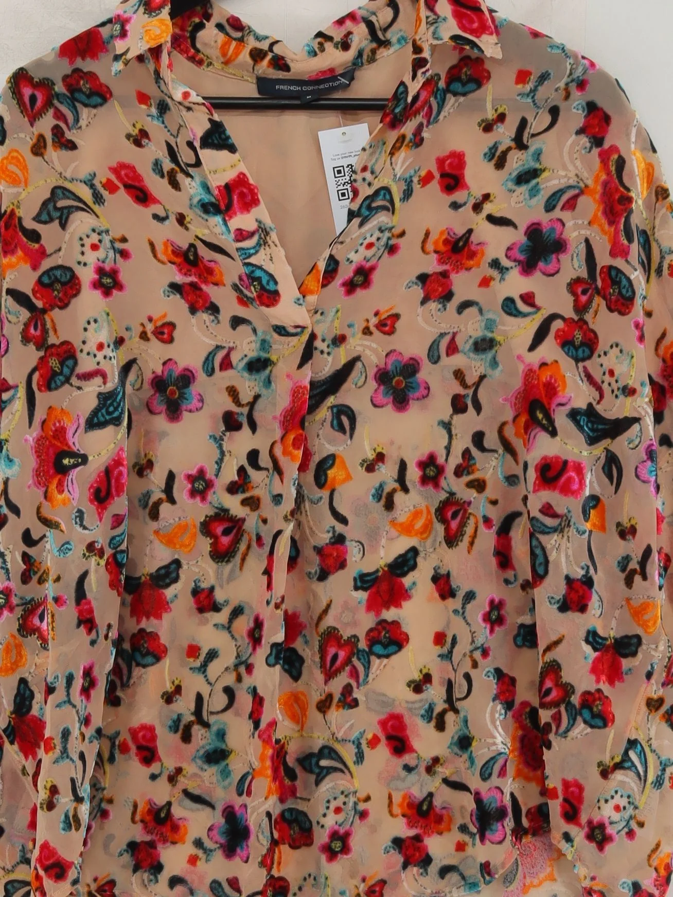 French Connection Women's Top M Multi Viscose with Polyamide, Polyester Basic - Image 3