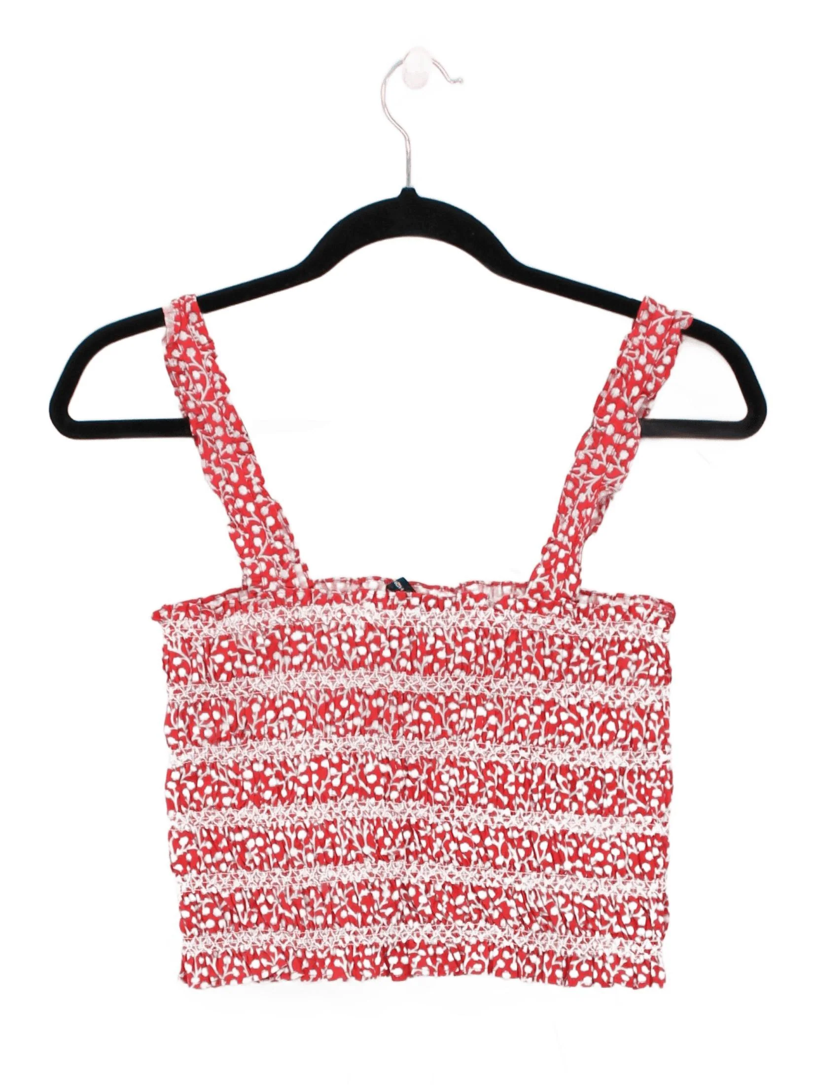 French Connection Women's Top M Red 100% Cotton Cropped