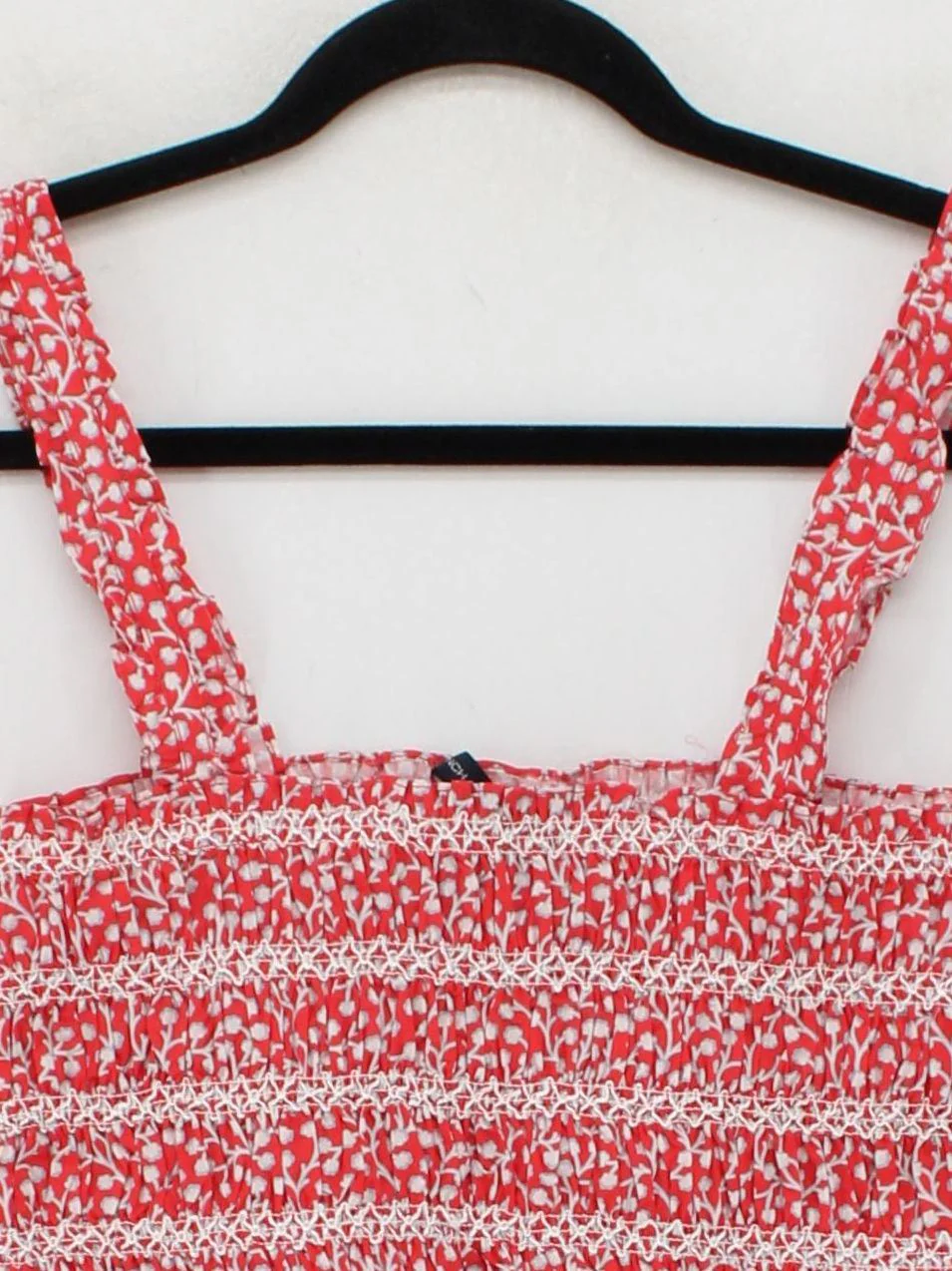 French Connection Women's Top M Red 100% Cotton Cropped - Image 3