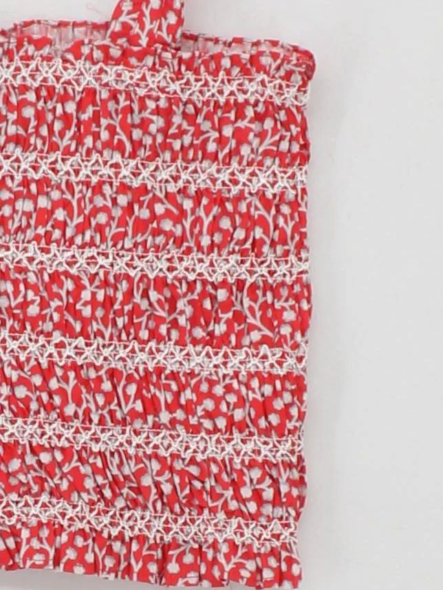 French Connection Women's Top M Red 100% Cotton Cropped - Image 4