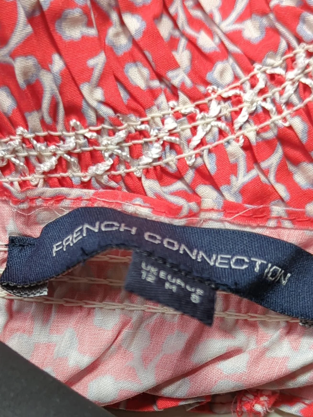 French Connection Women's Top M Red 100% Cotton Cropped - Image 5