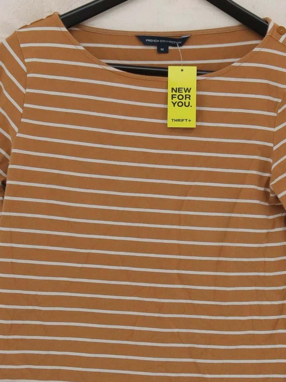 French Connection Women's Top M Tan Cotton with Elastane Basic - Image 3