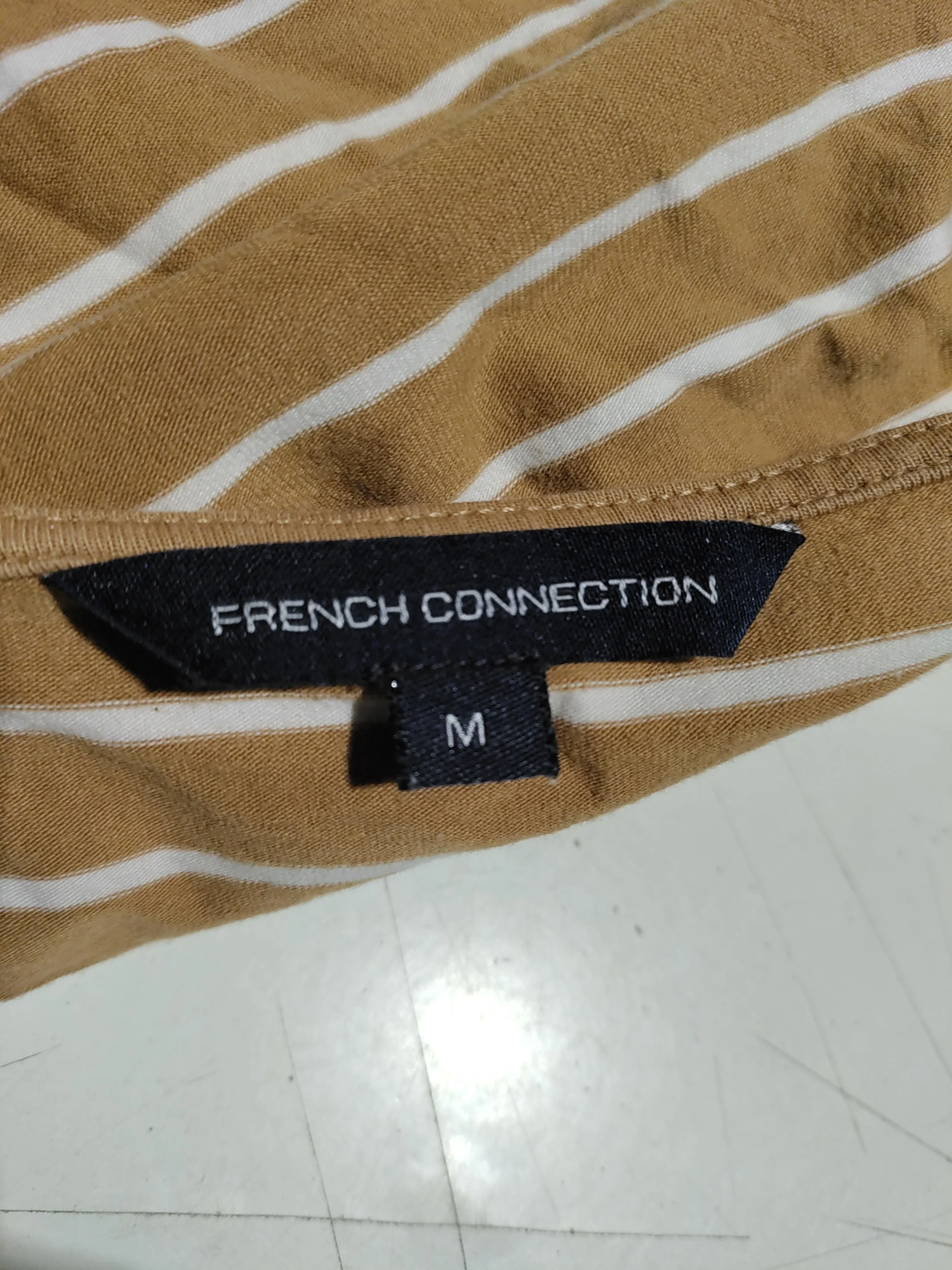 French Connection Women's Top M Tan Cotton with Elastane Basic - Image 5