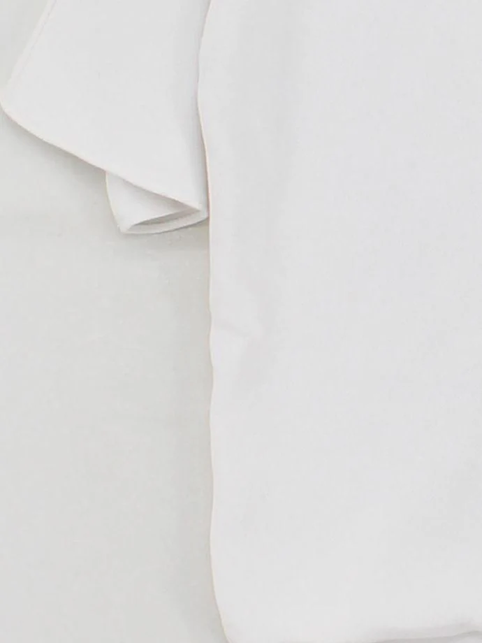French Connection Women's Top M White 100% Polyester Short Sleeve V-Neck Basic - Image 4