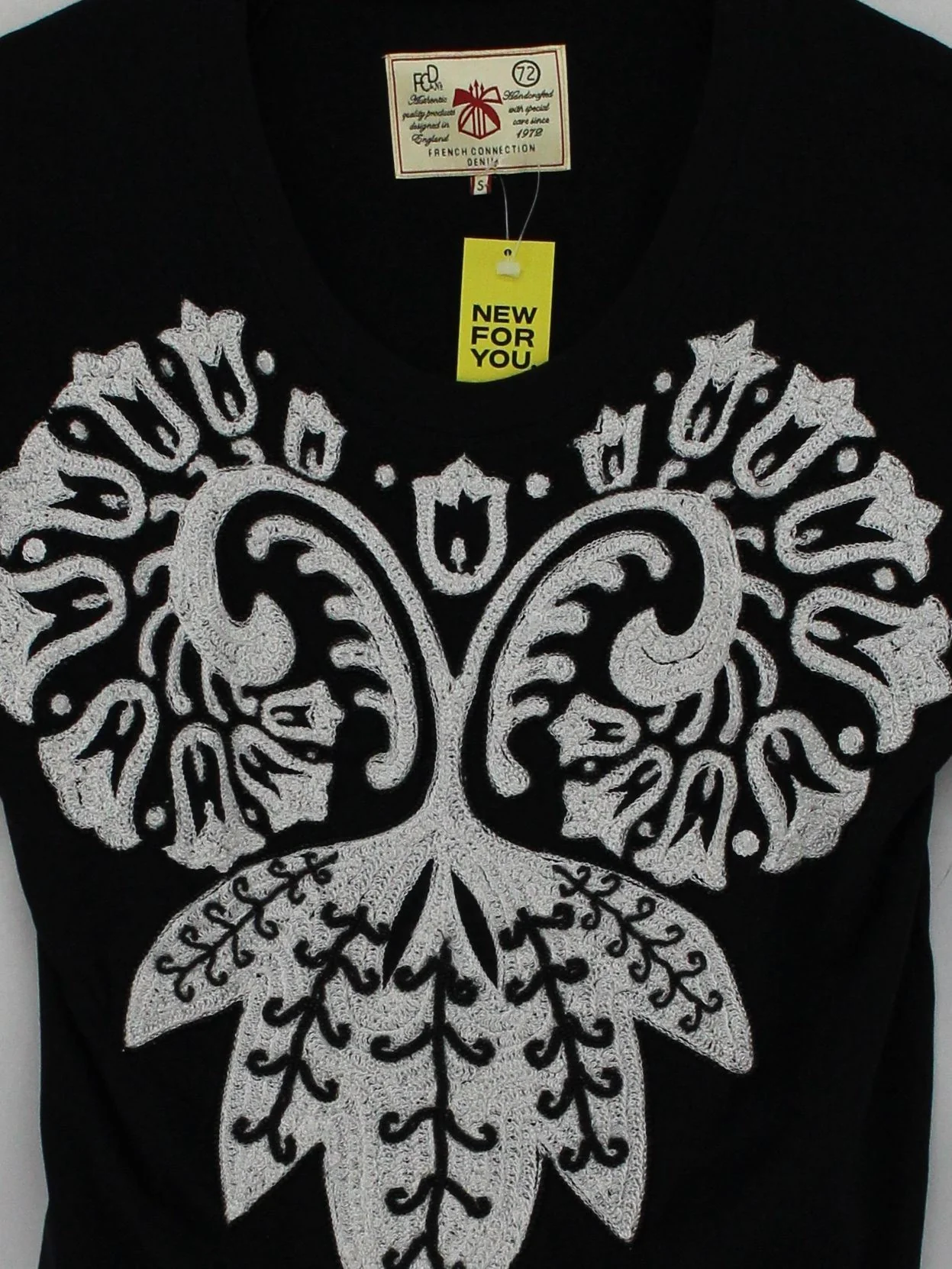 French Connection Women's Top S Black 100% Cotton Basic - Image 3