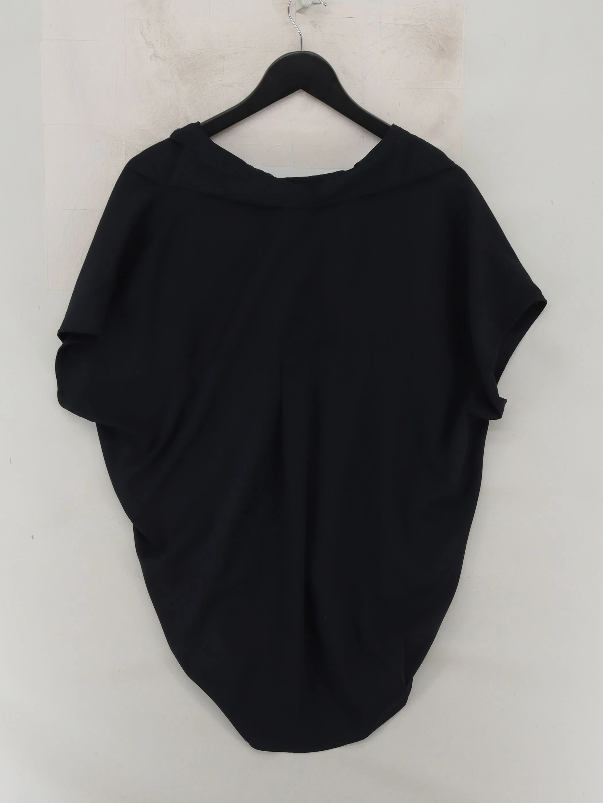French Connection Women's Top S Black 100% Polyester Short Sleeve V-Neck Basic - Image 2