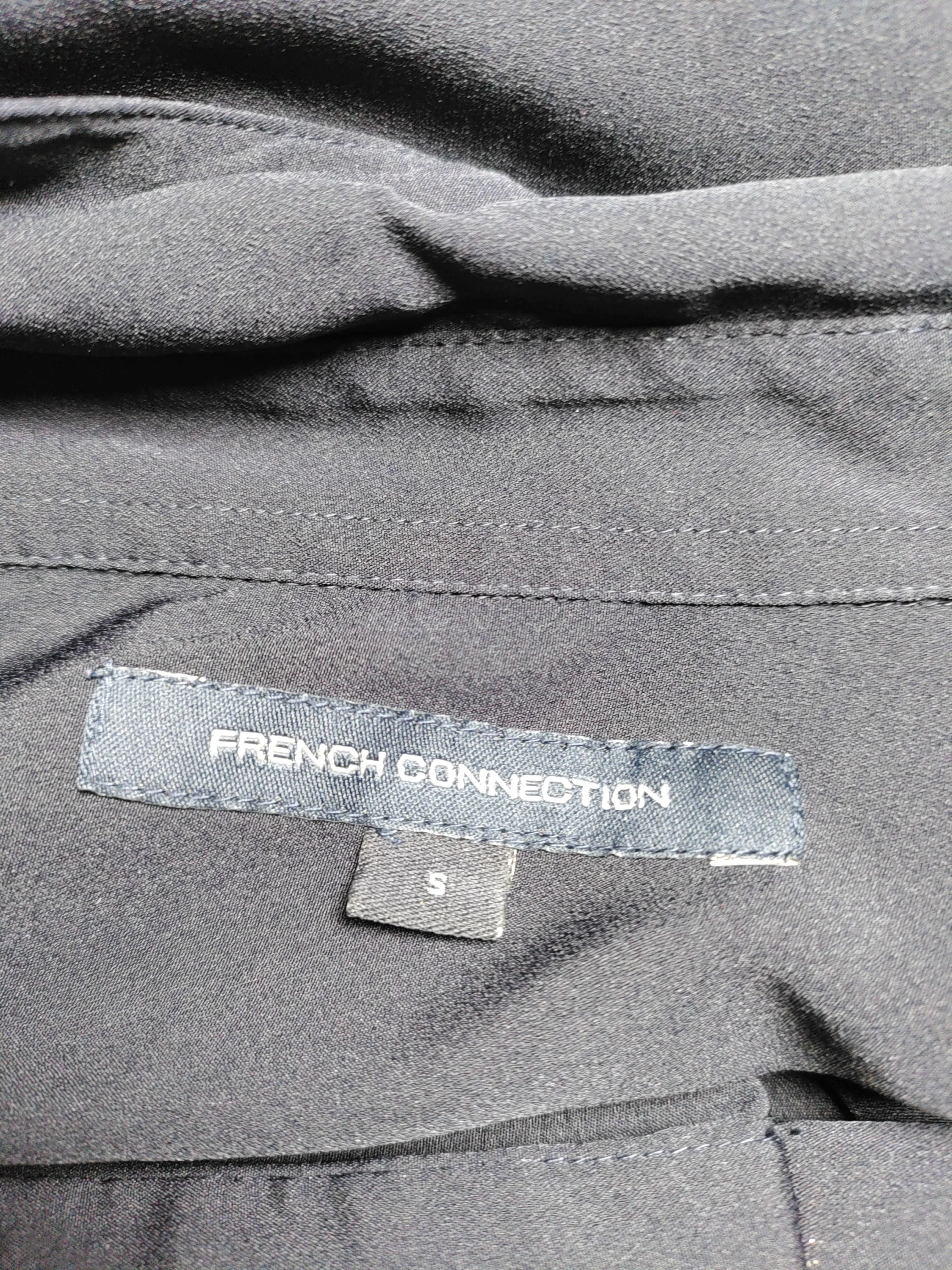 French Connection Women's Top S Black 100% Polyester Short Sleeve V-Neck Basic - Image 5
