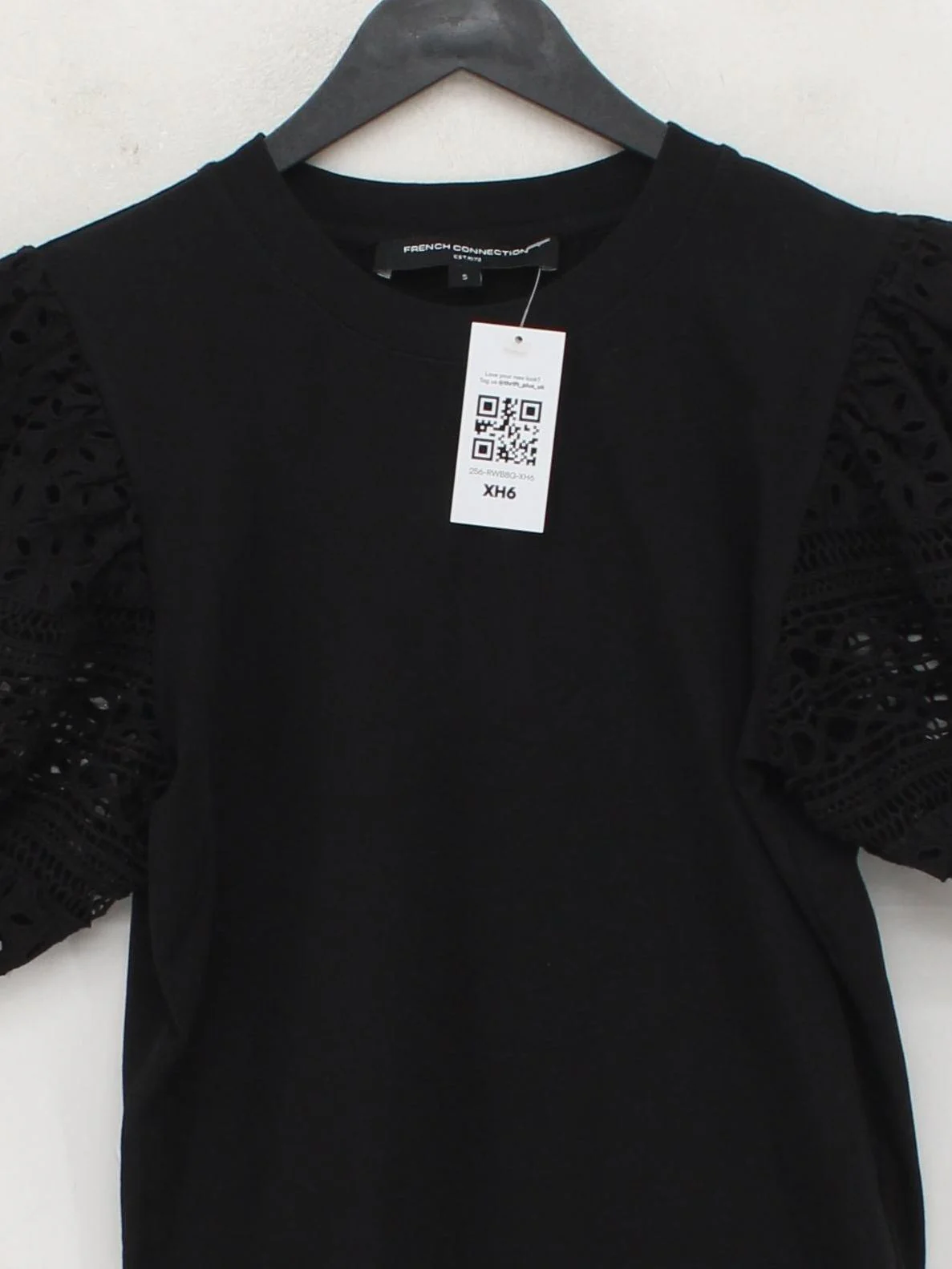 French Connection Women's Top S Black Cotton with Elastane Basic - Image 3
