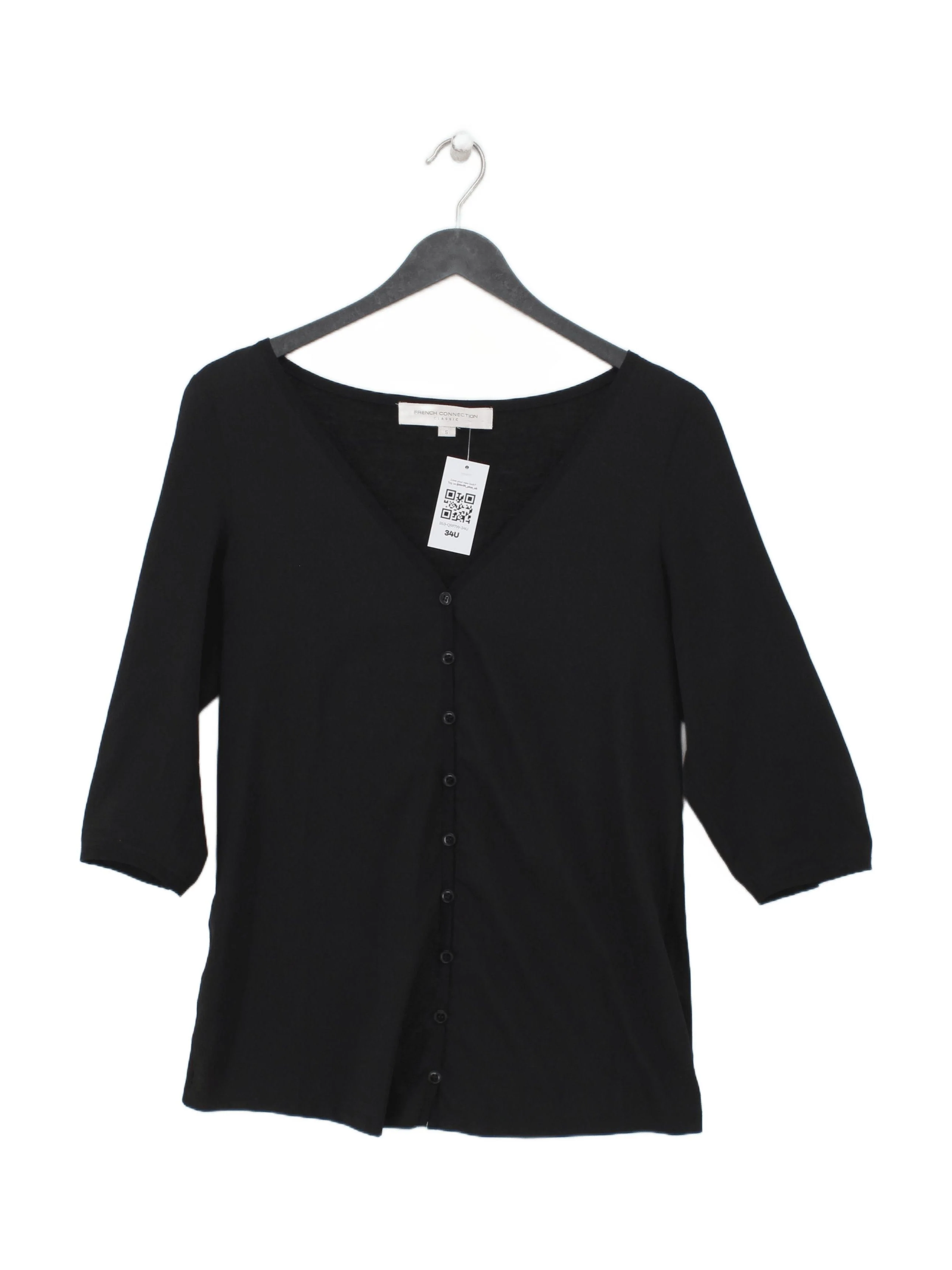 French Connection Women's Top S Black Polyester with Lyocell Modal Basic