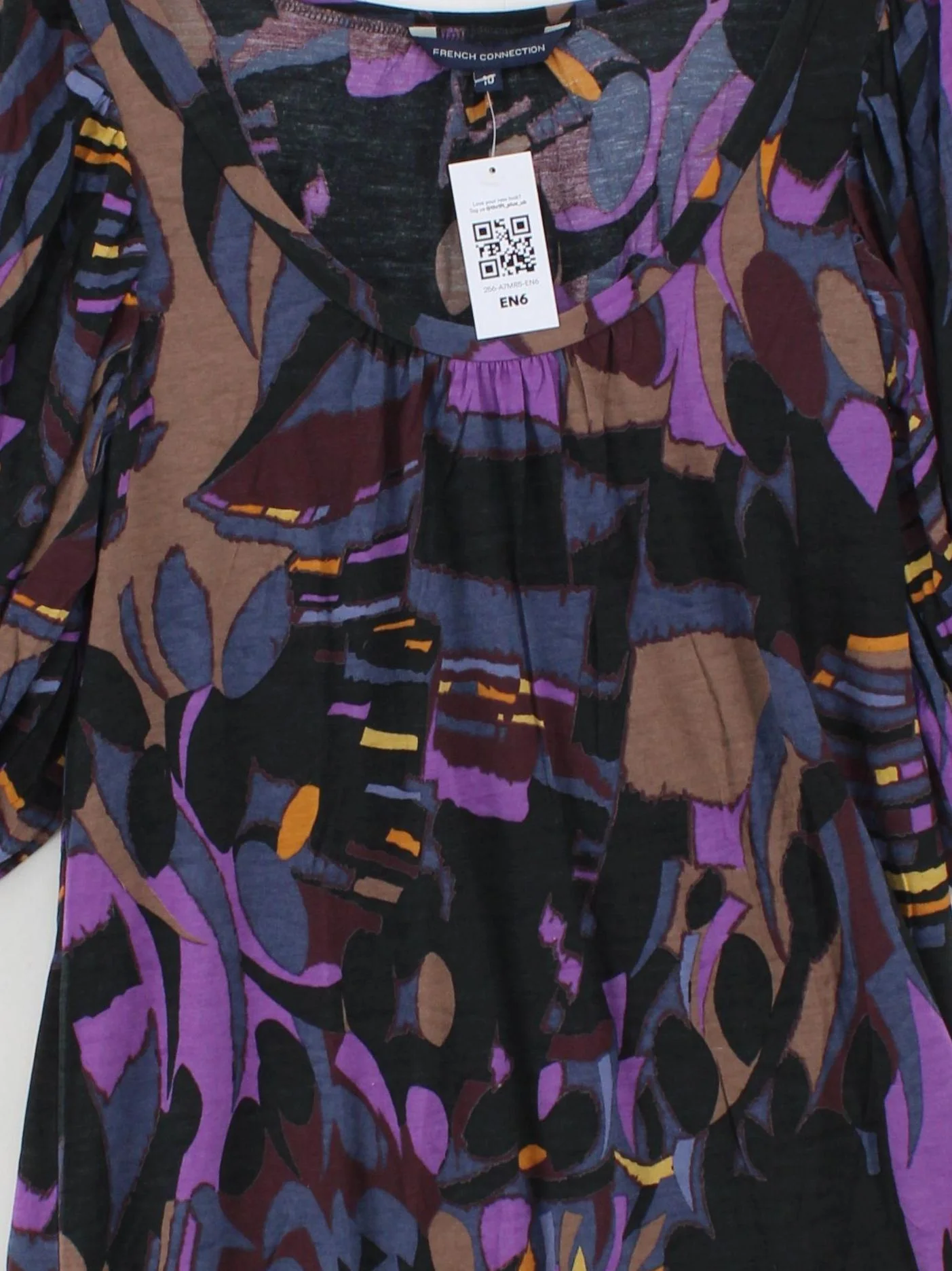 French Connection Women's Top UK 10 Multi Lyocell Modal with Cotton Basic - Image 3