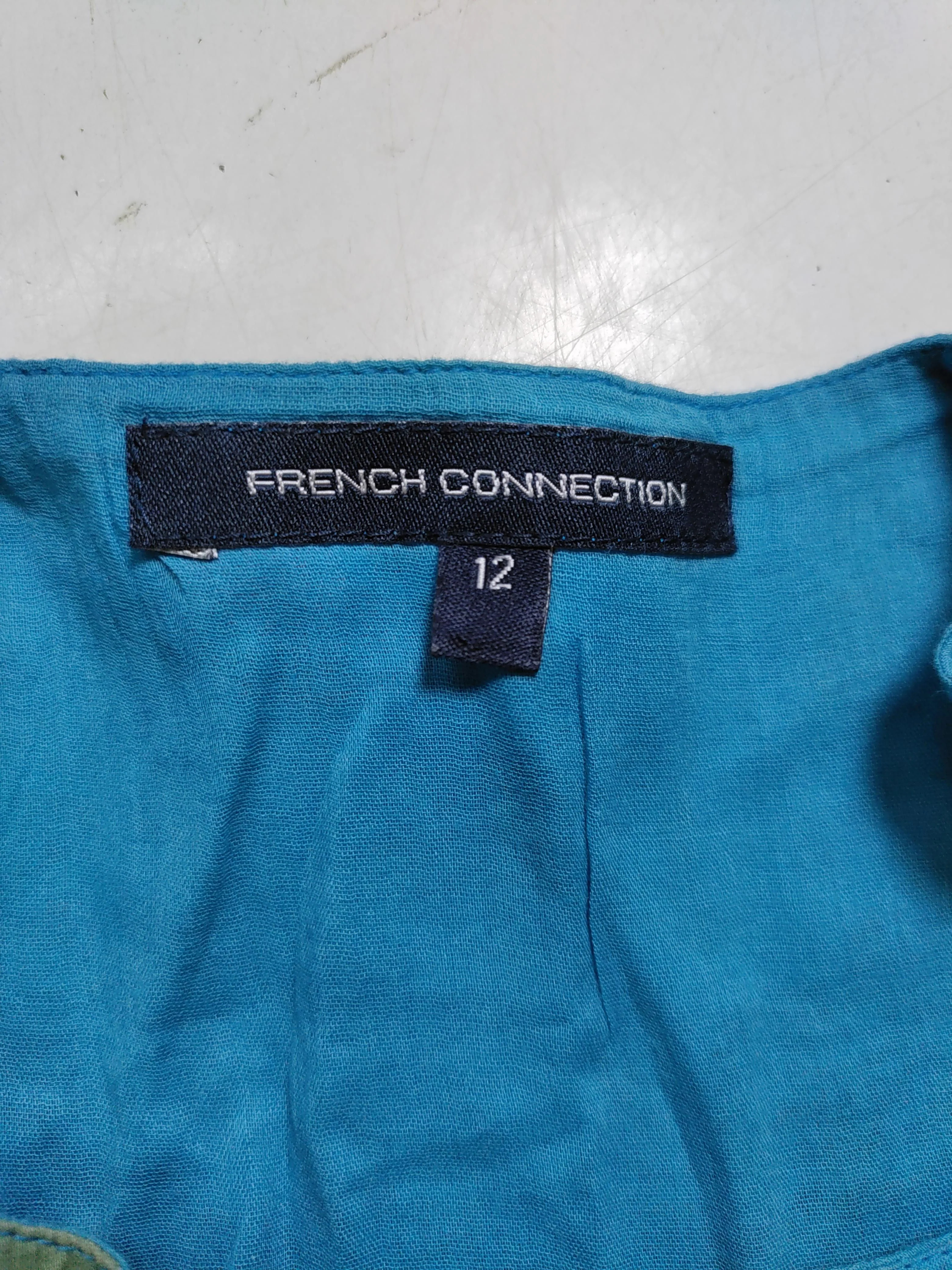 French Connection Women's Top UK 12 Blue 100% Cotton Basic - Image 5
