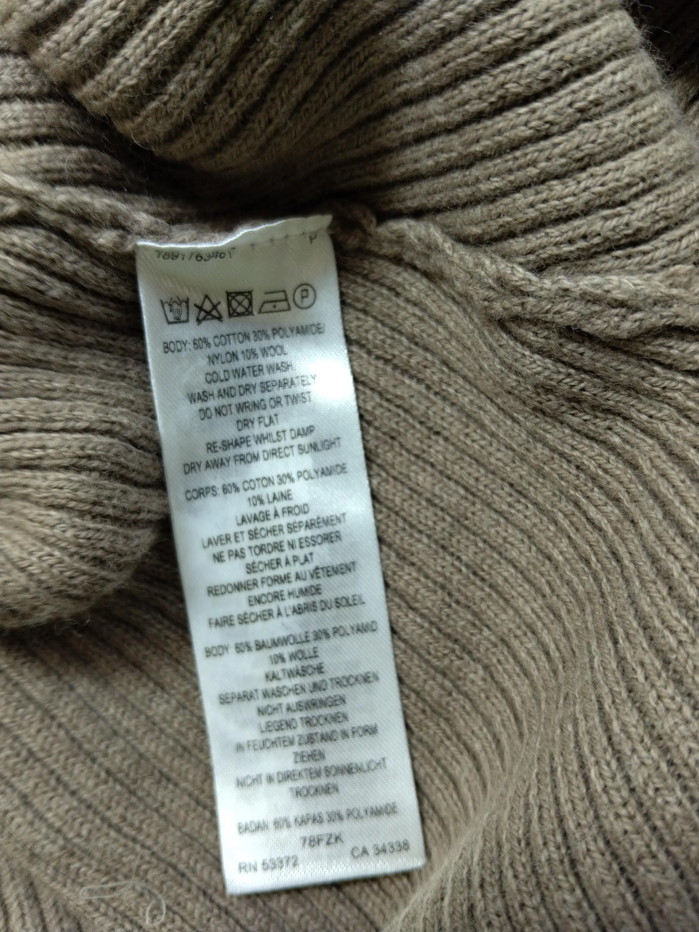 French Connection Women's Top XS Brown Cotton with Polyamide, Wool Basic - Image 7