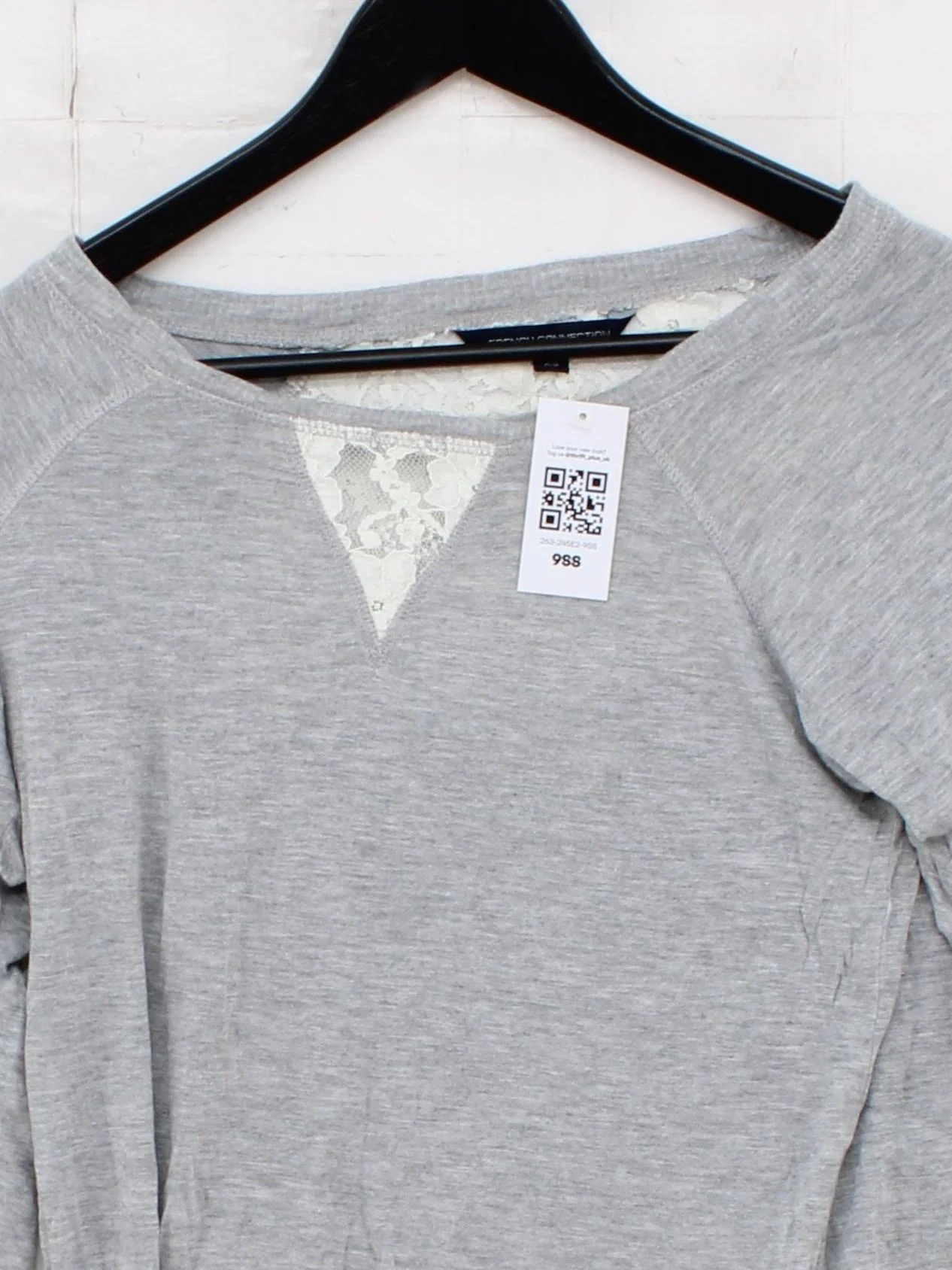 French Connection Women's Top XS Grey Viscose with Cotton, Polyester Basic - Image 3