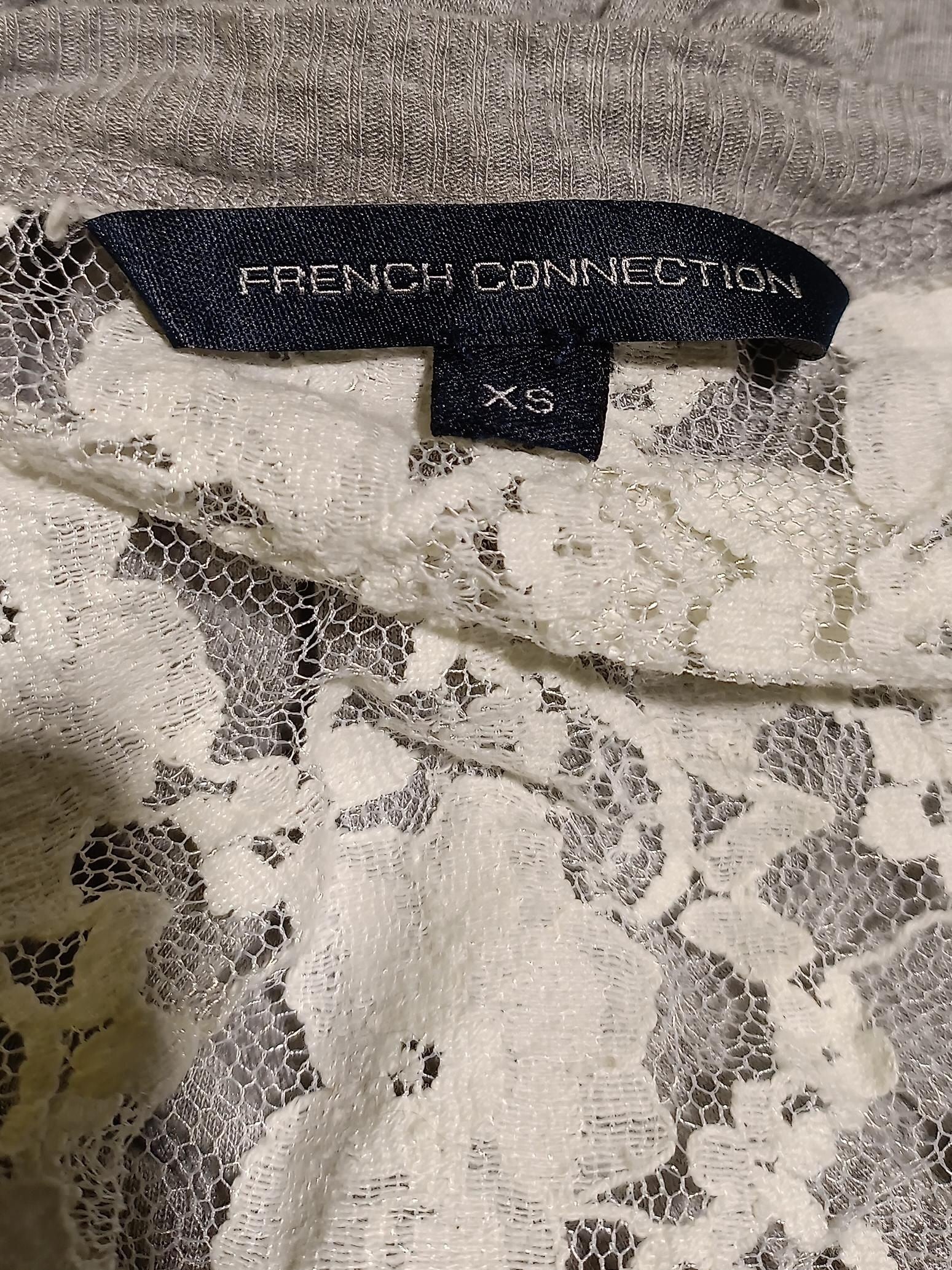 French Connection Women's Top XS Grey Viscose with Cotton, Polyester Basic - Image 5