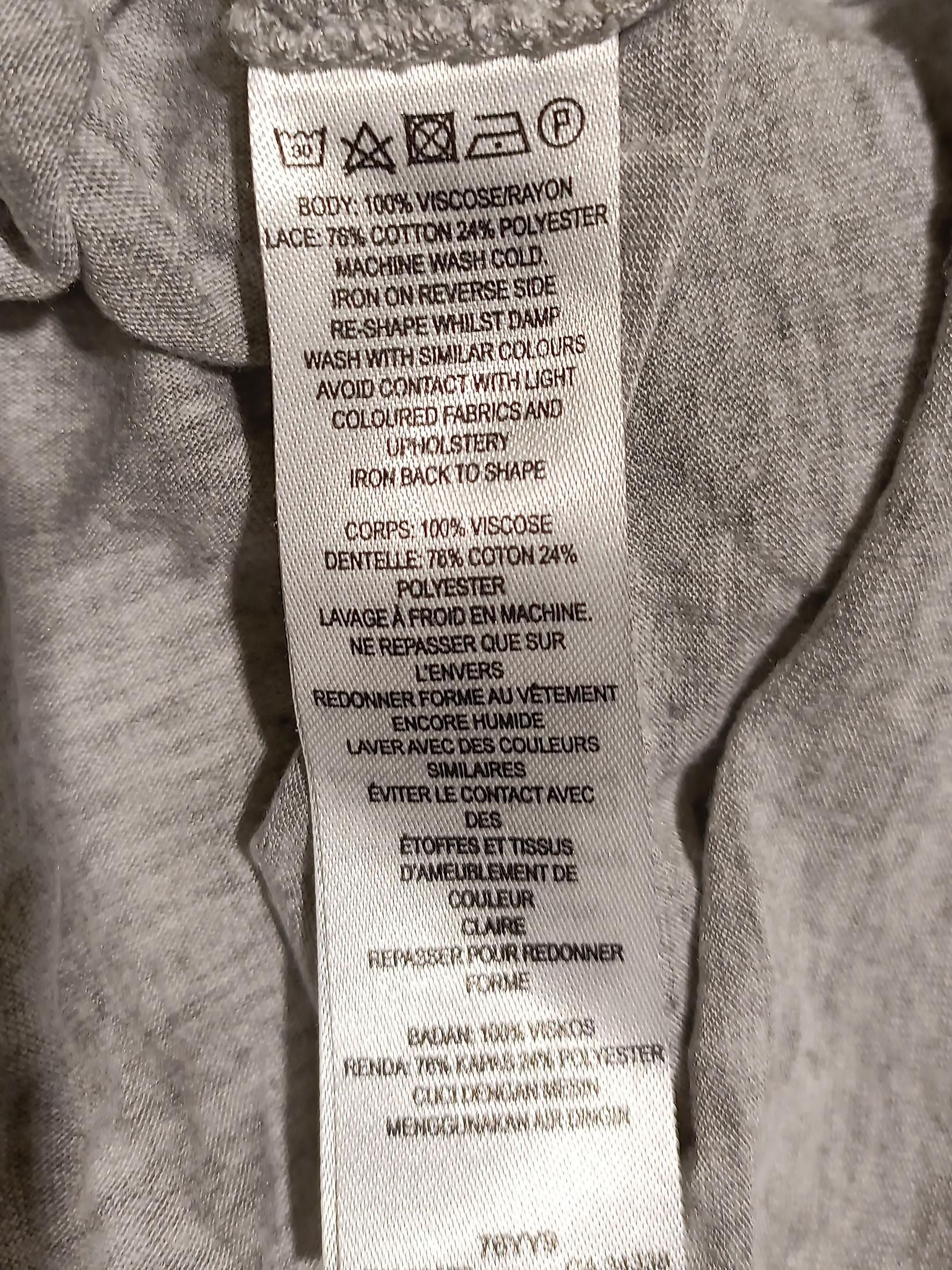 French Connection Women's Top XS Grey Viscose with Cotton, Polyester Basic - Image 6