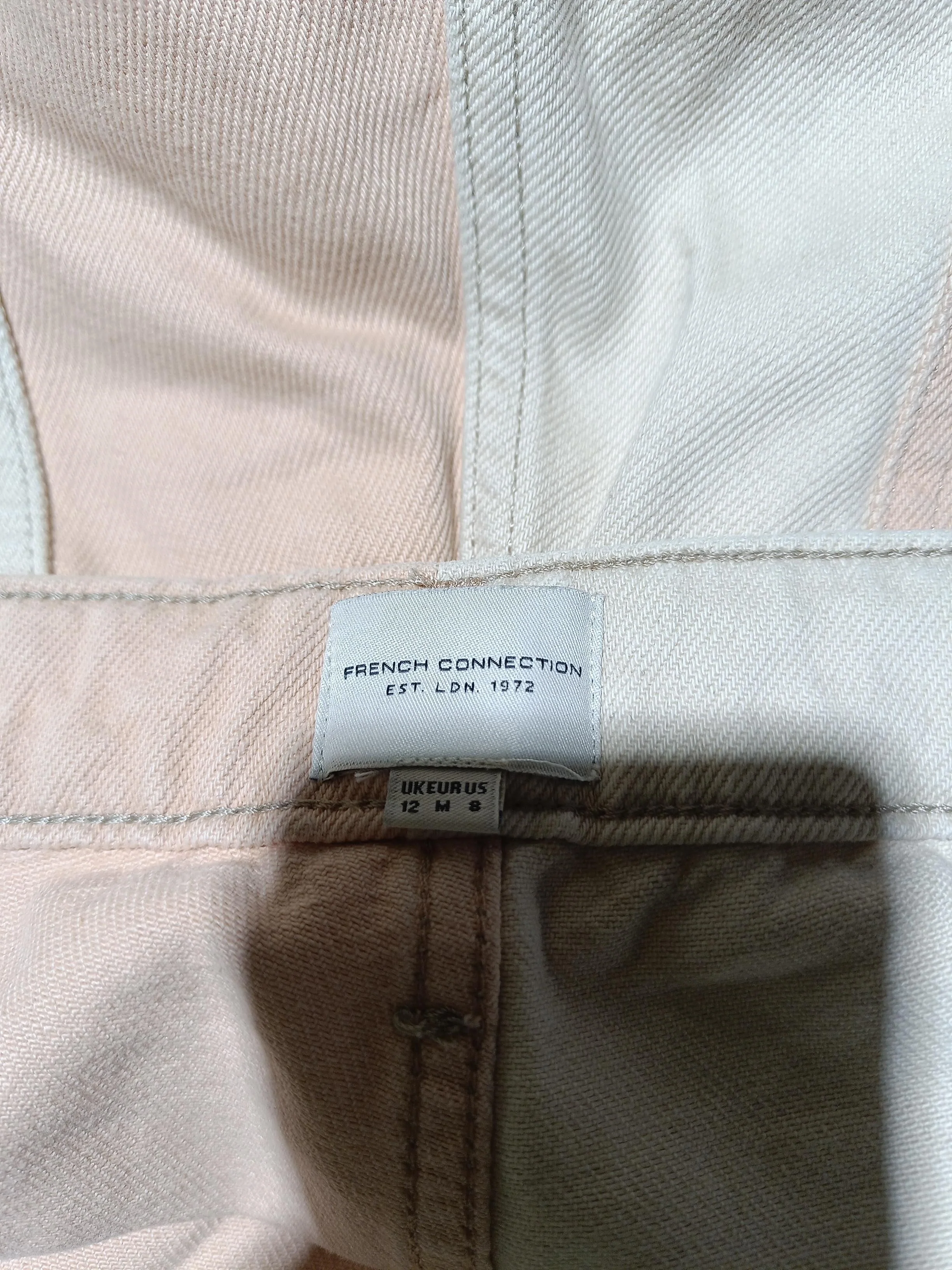 French Connection Women's Trousers M Cream 100% Cotton Tapered Chino - Image 5