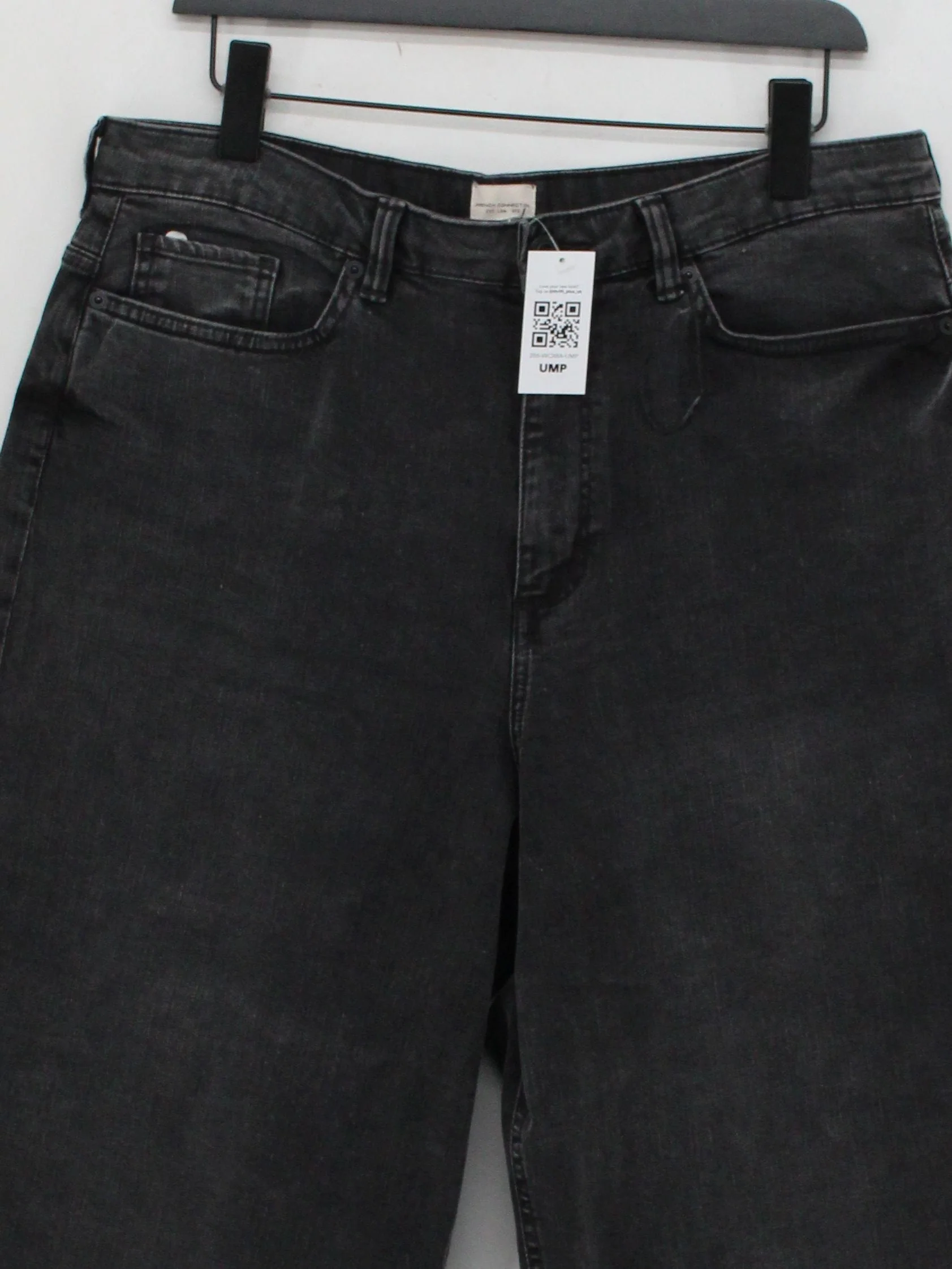 French Connection Women's Trousers UK 16 Grey Cotton with Elastane Cropped - Image 3