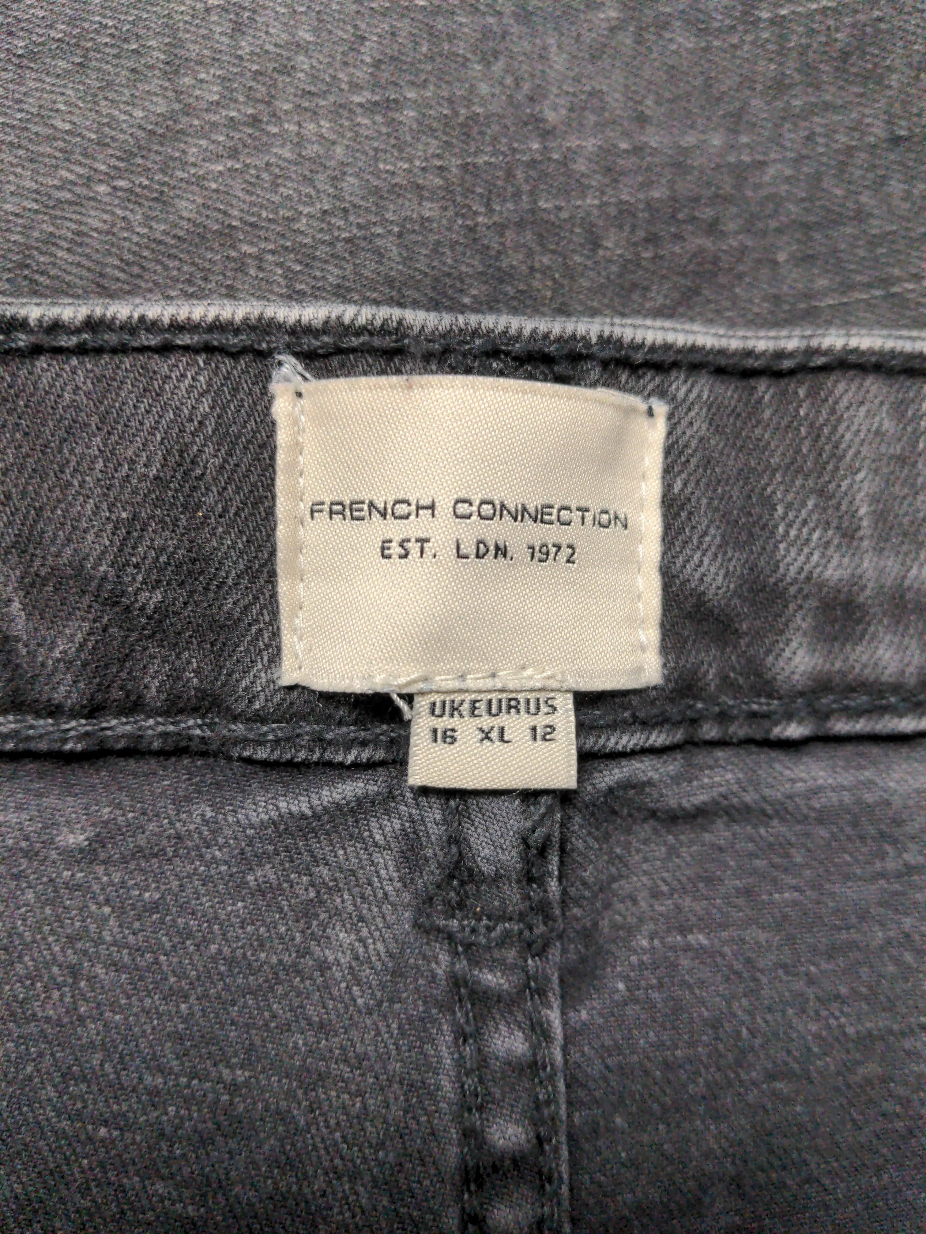 French Connection Women's Trousers UK 16 Grey Cotton with Elastane Cropped - Image 5