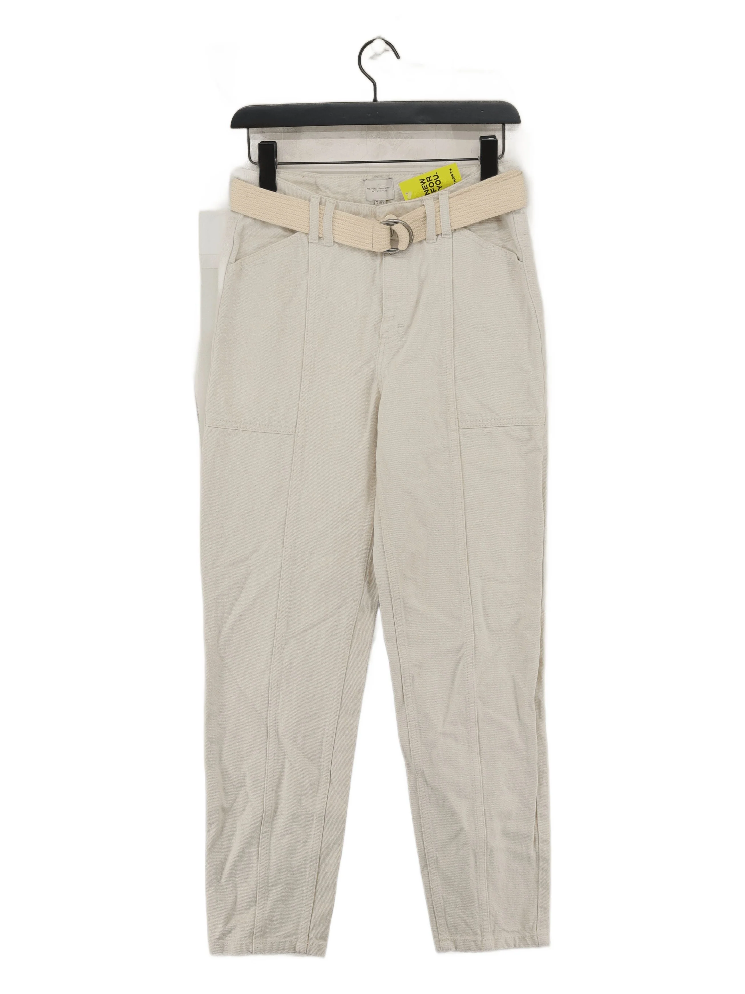 French Connection Women's Trousers UK 6 Cream Cotton with Polyester Chino