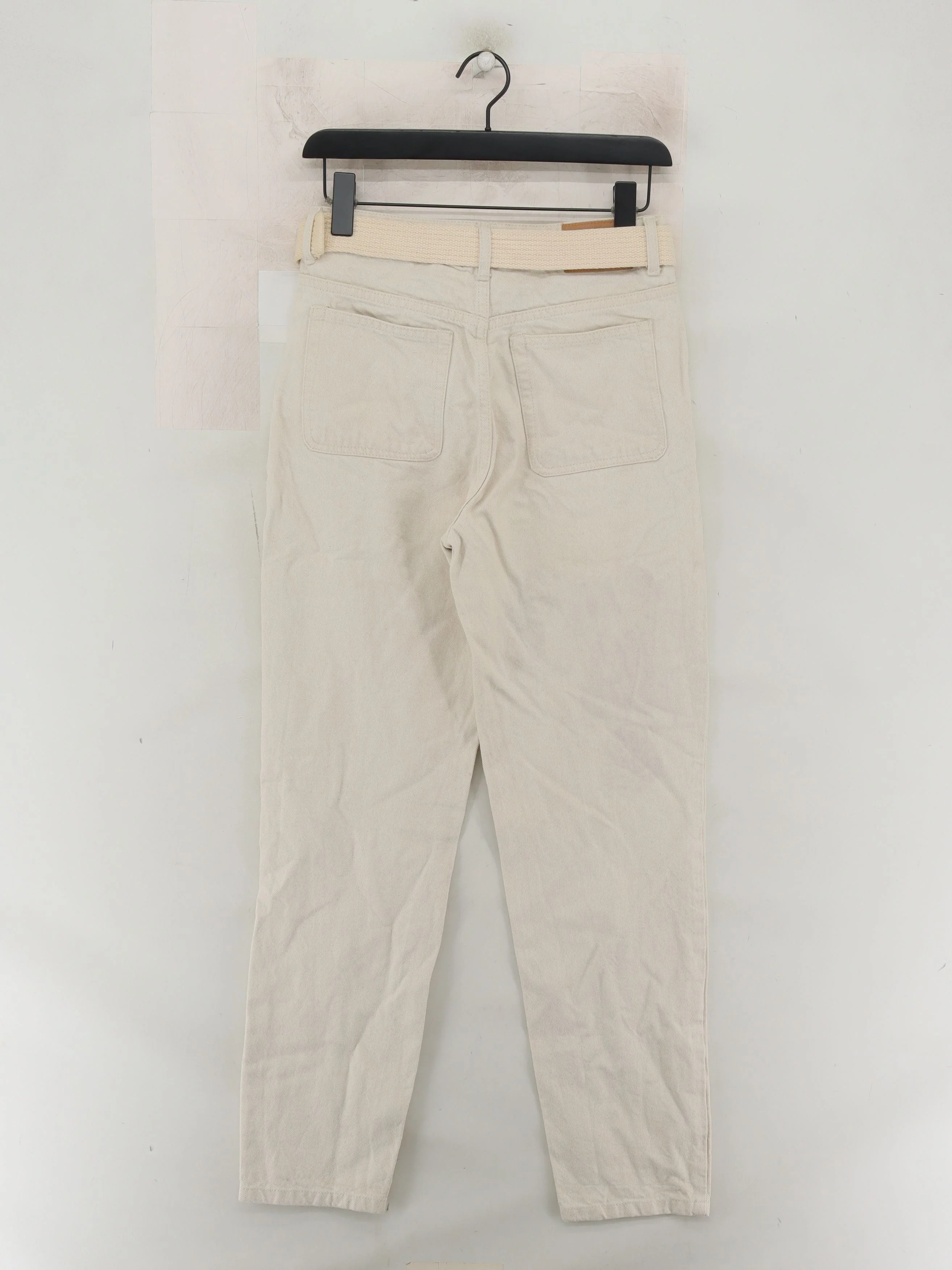 French Connection Women's Trousers UK 6 Cream Cotton with Polyester Chino - Image 2
