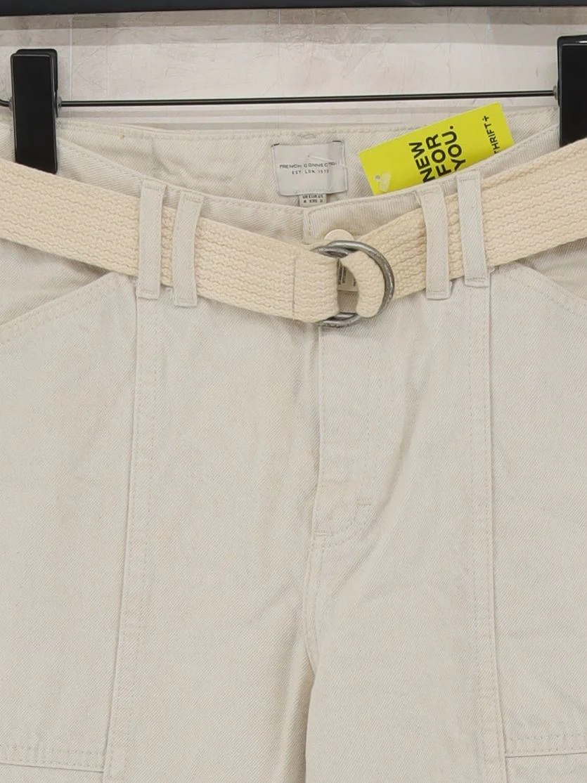 French Connection Women's Trousers UK 6 Cream Cotton with Polyester Chino - Image 3