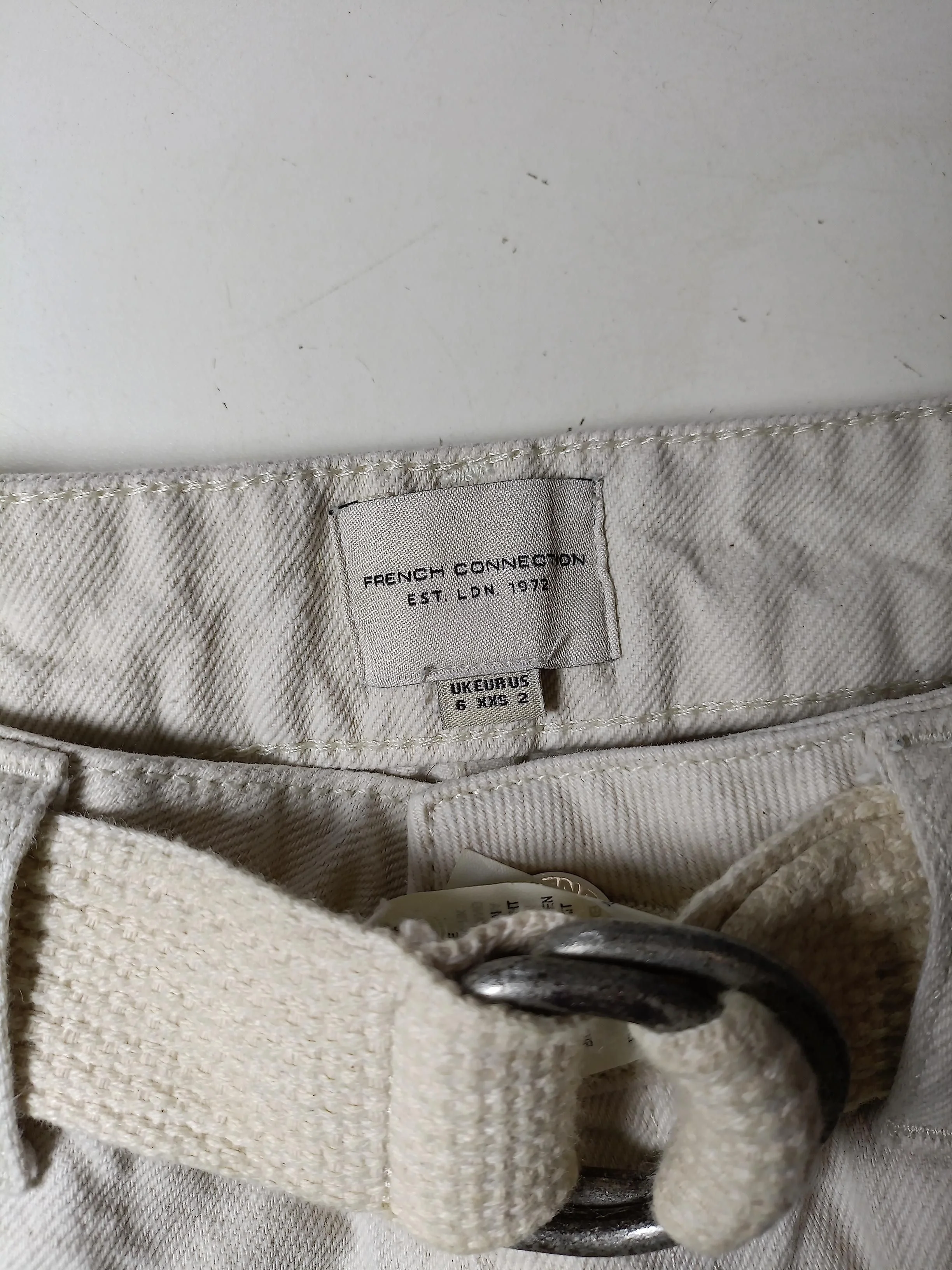 French Connection Women's Trousers UK 6 Cream Cotton with Polyester Chino - Image 5