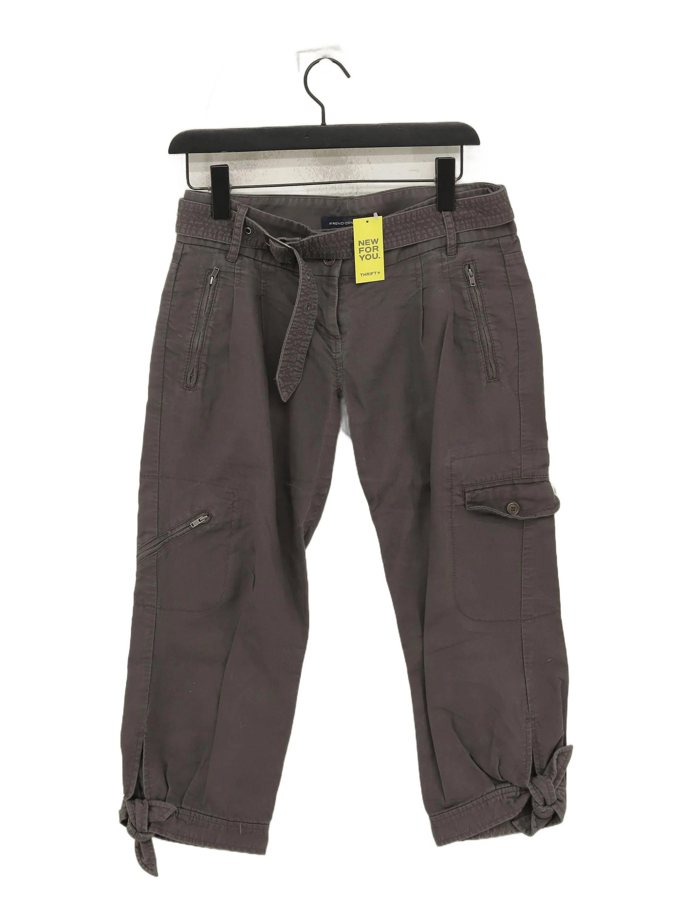 French Connection Women's Trousers UK 8 Tan 100% Cotton Straight Cargo