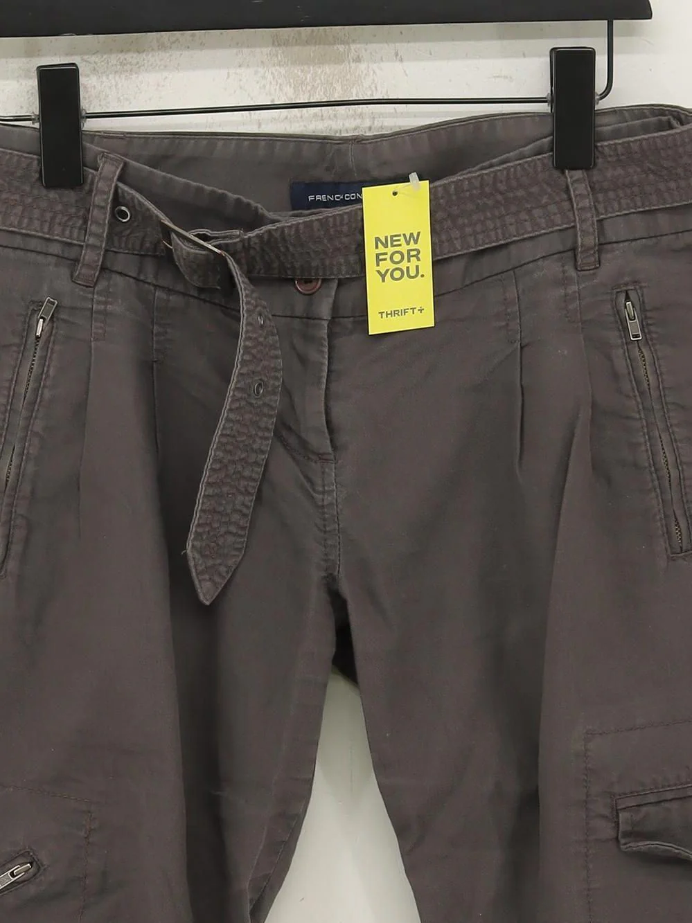 French Connection Women's Trousers UK 8 Tan 100% Cotton Straight Cargo - Image 3