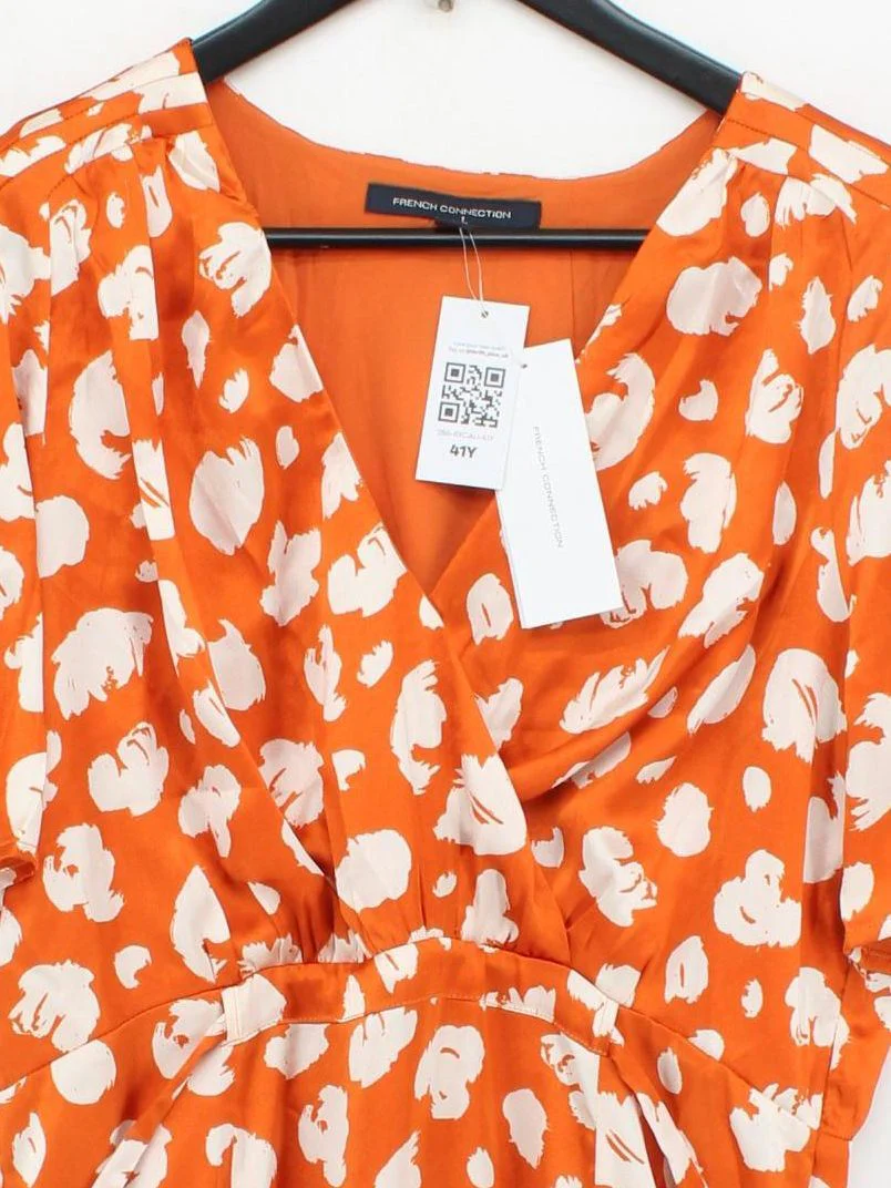French Connection Wrap Maxi Dress UK14 in Orange - Image 3