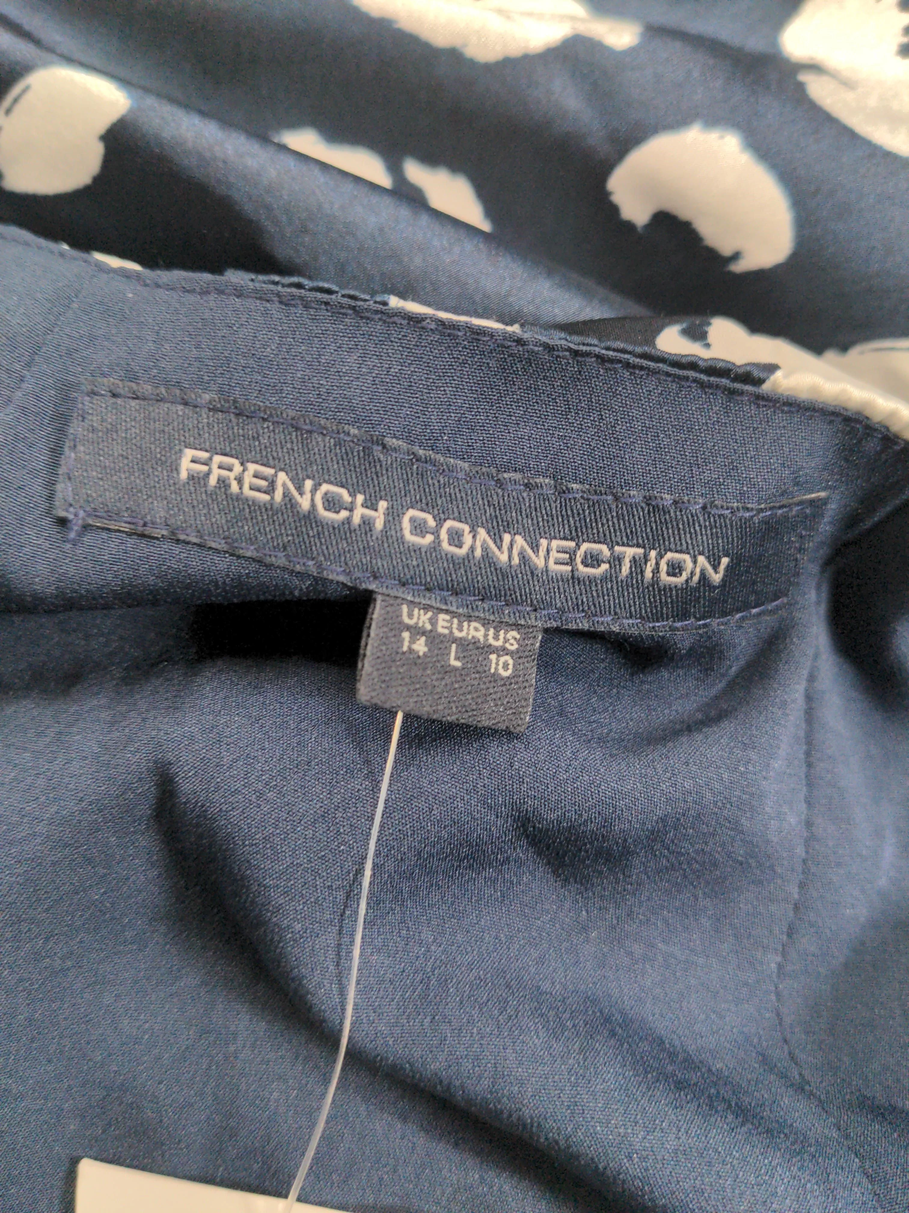 French Connection Wrap Midi Dress UK14 in Blue - Image 5