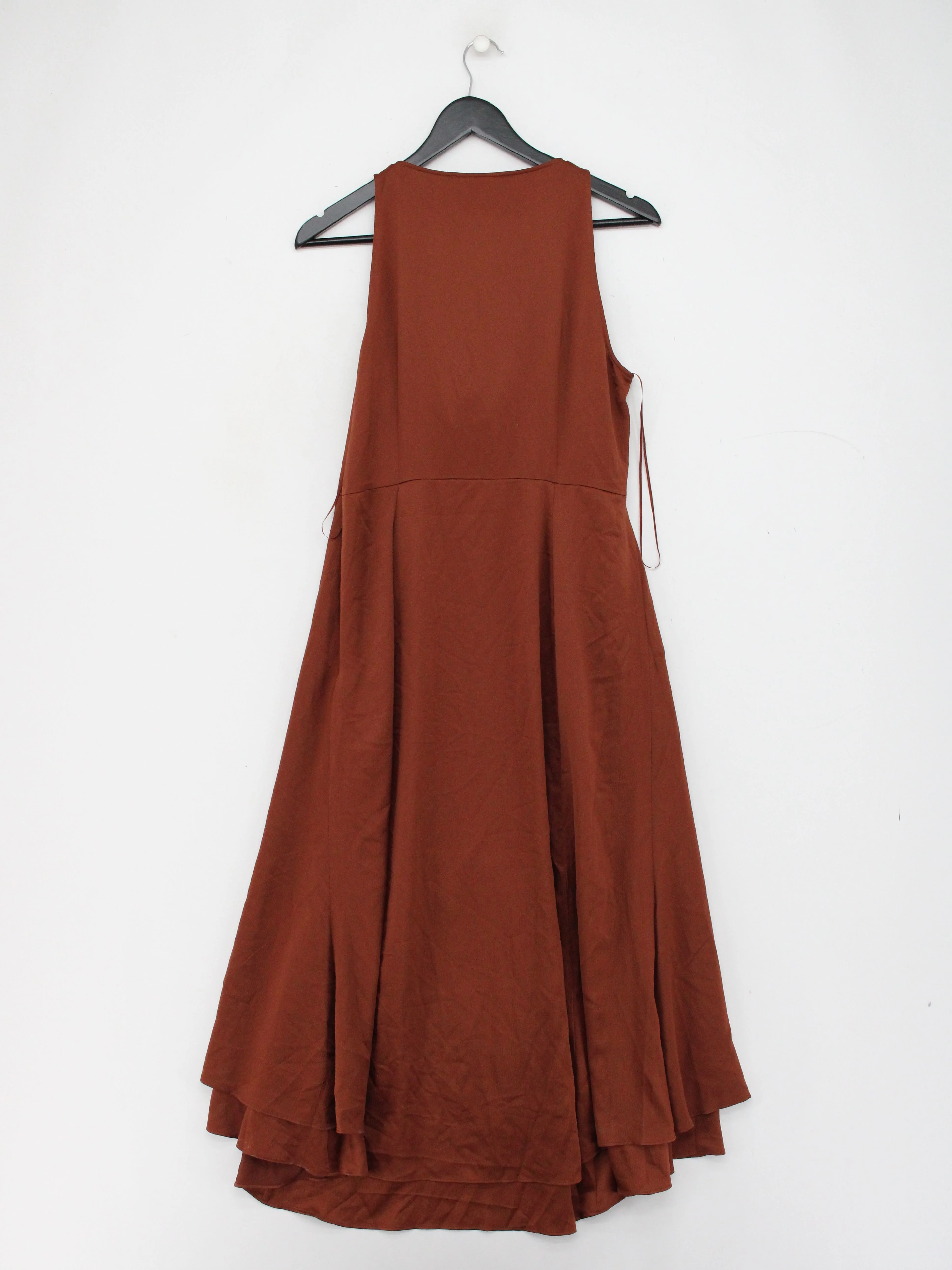 French Connection Wrap Midi Dress UK14 in Brown - Image 2