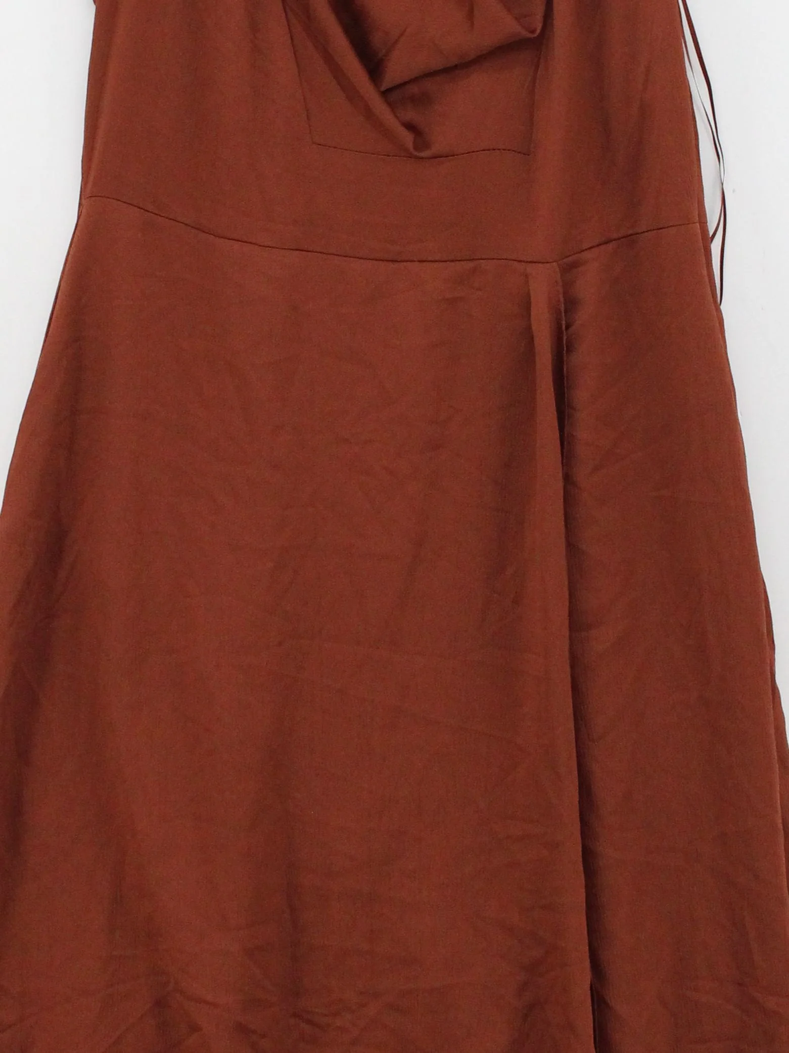 French Connection Wrap Midi Dress UK14 in Brown - Image 3