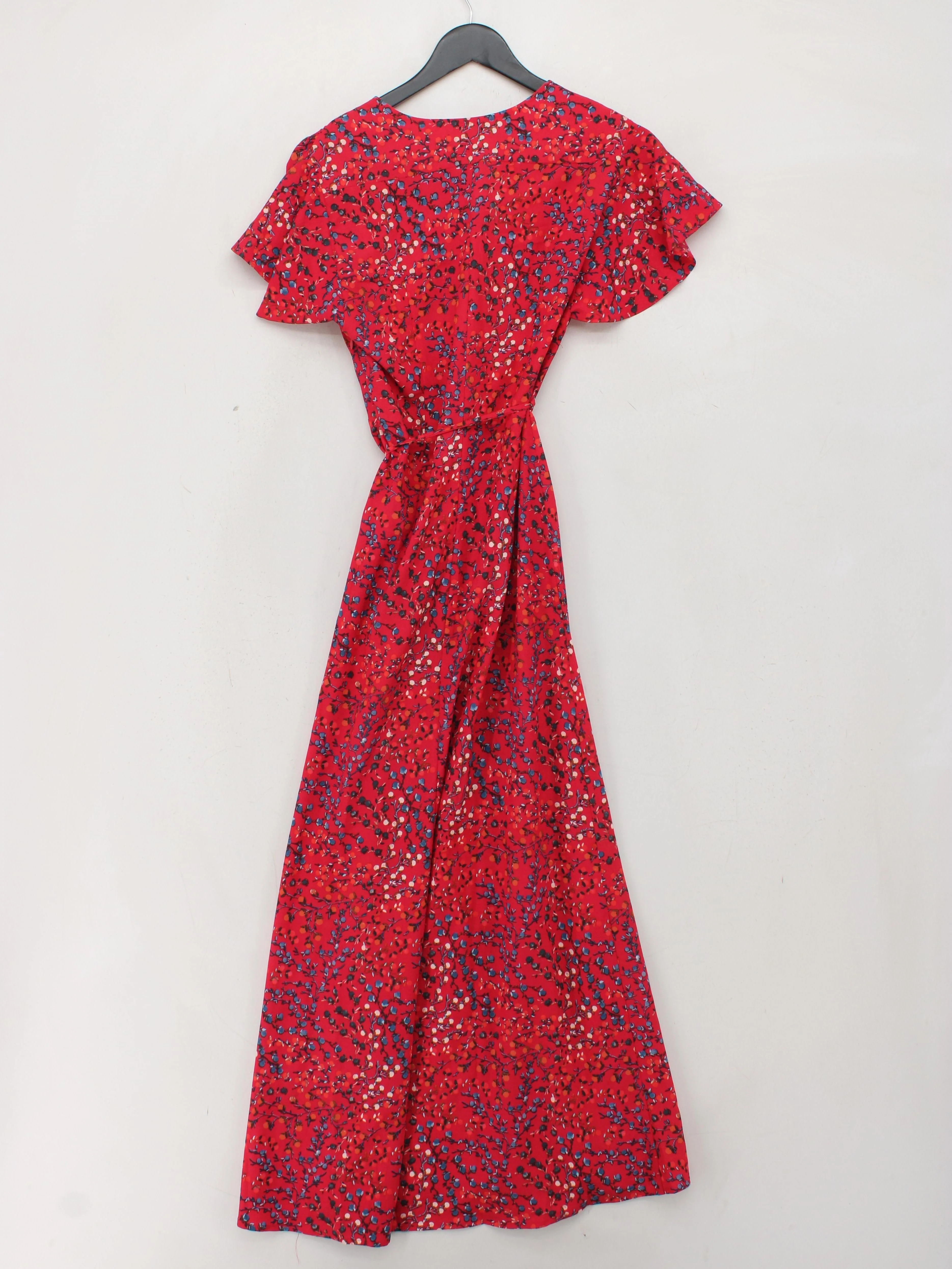 French Connection Wrap Midi Dress UK6 in Red - Image 2