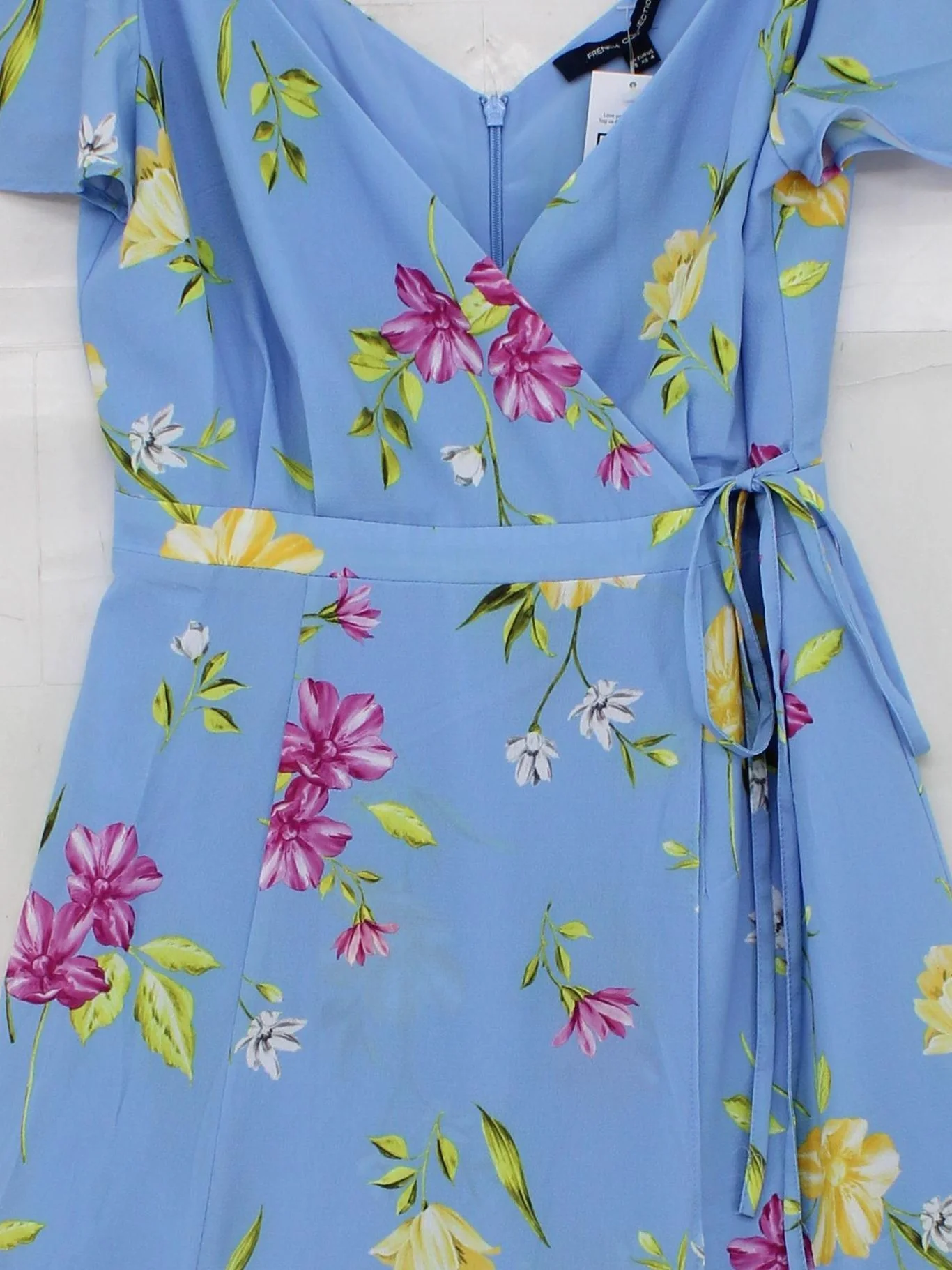 French Connection Wrap Mini Dress in Blue - Image 3