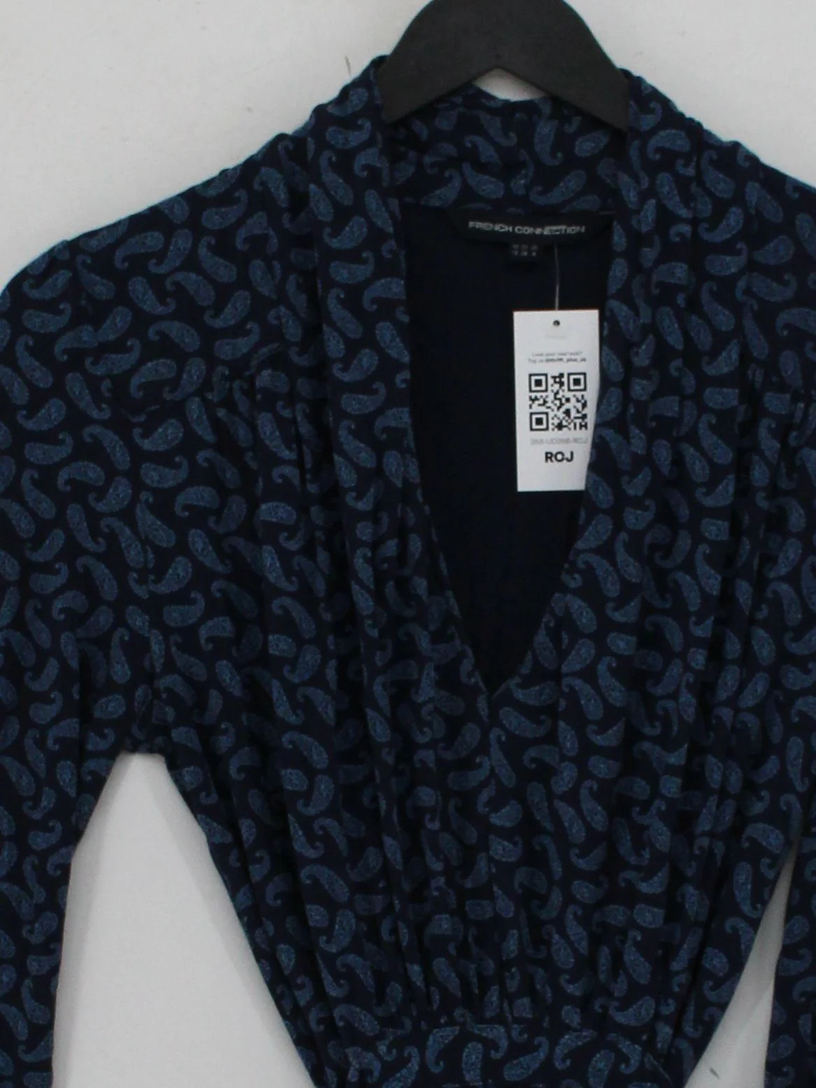 French Connection Wrap Mini Dress UK10 in Blue - Image 3