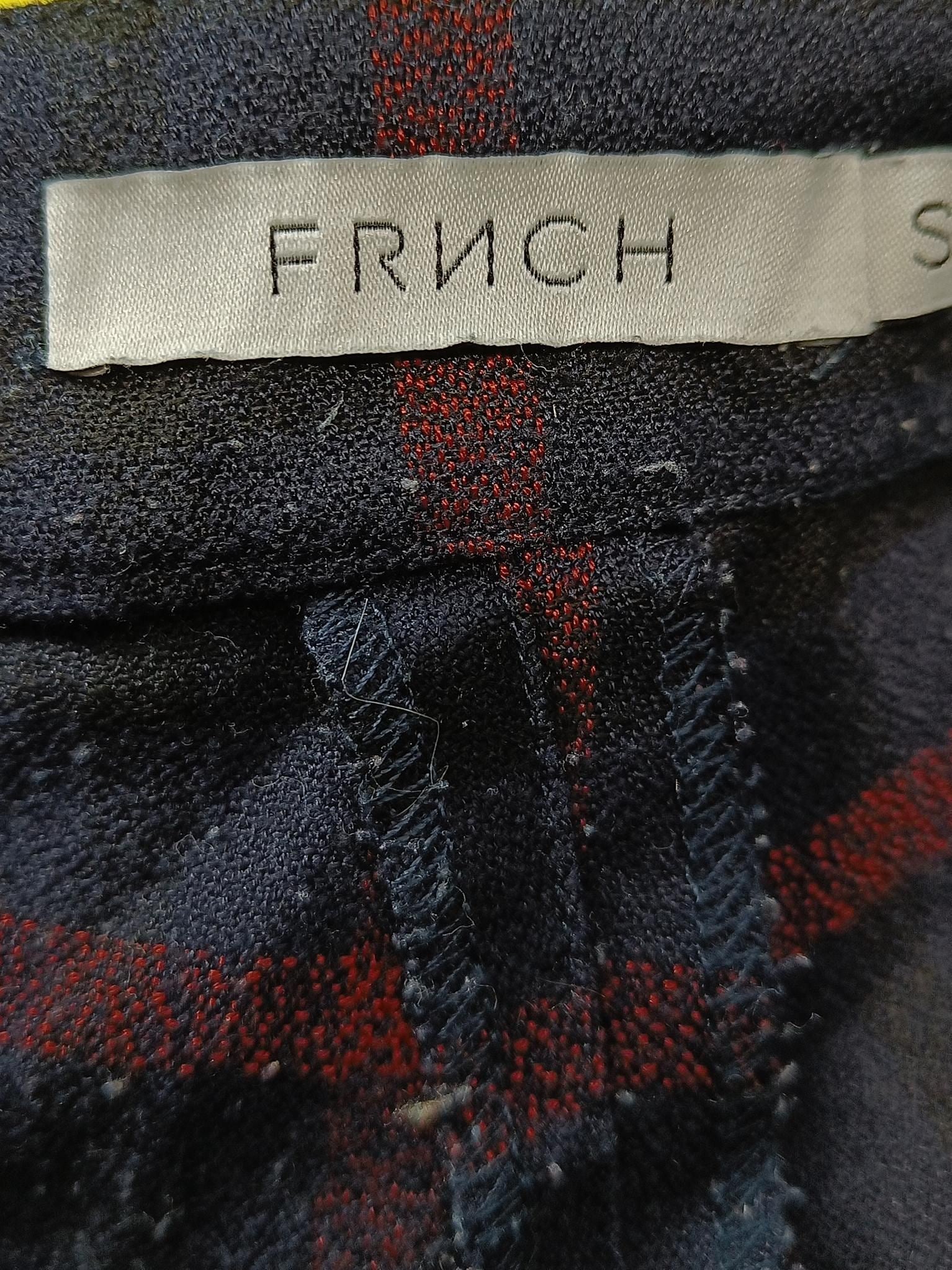 Frnch Women's Trousers S Blue Checkered Polyester with Elastane Tapered Cropped - Image 7