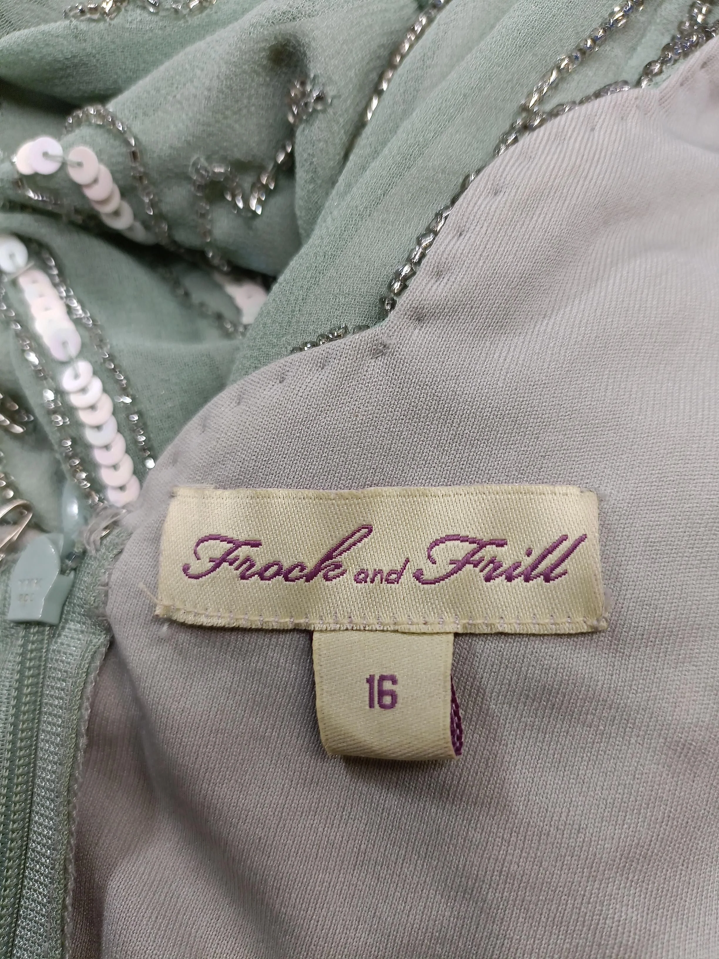 Frock and Frill Mini Dress UK16 in Green - Image 6