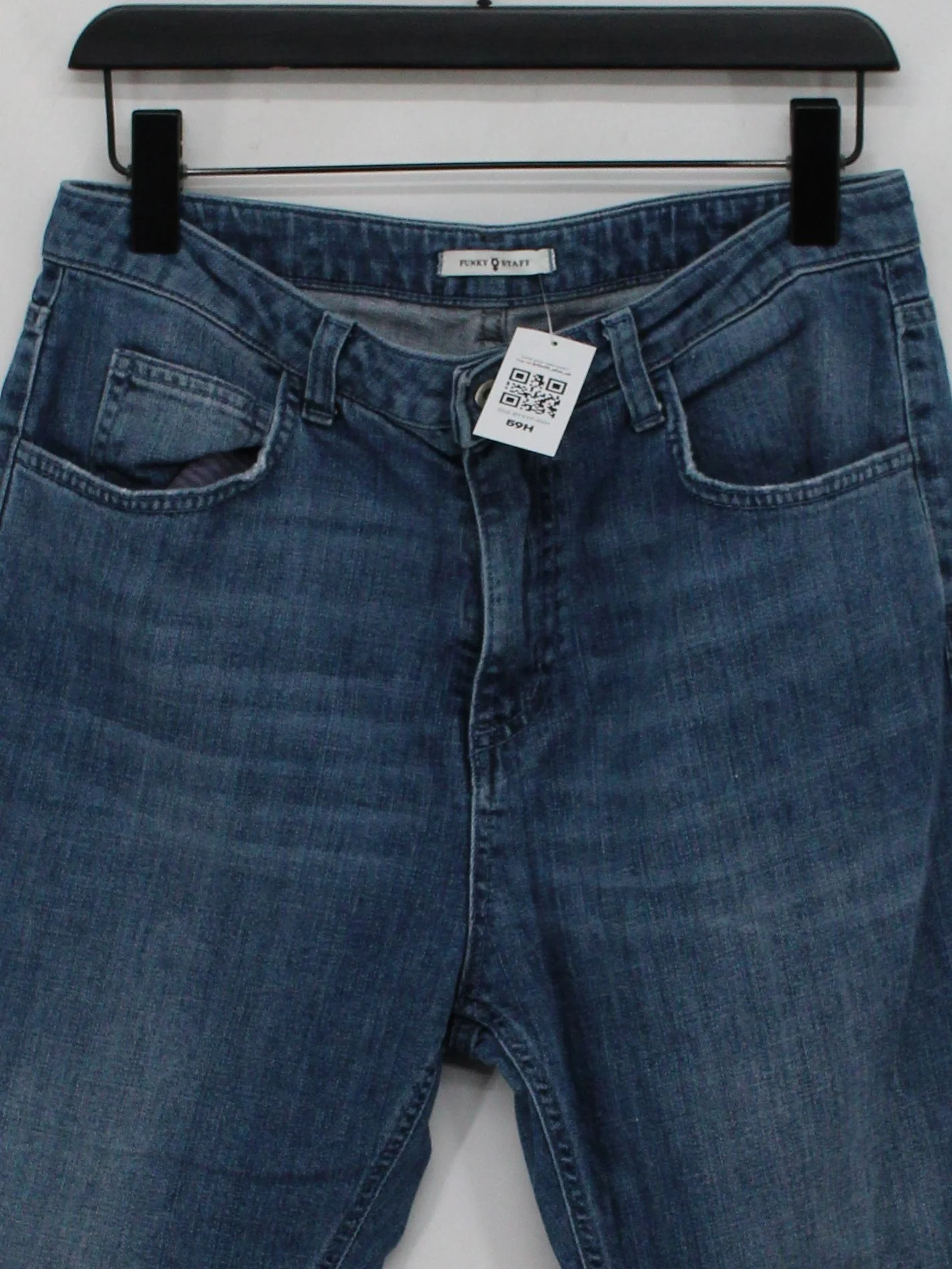 FUNKY STAFF Women's Jeans M Blue 100% Lyocell Modal Cropped - Image 3