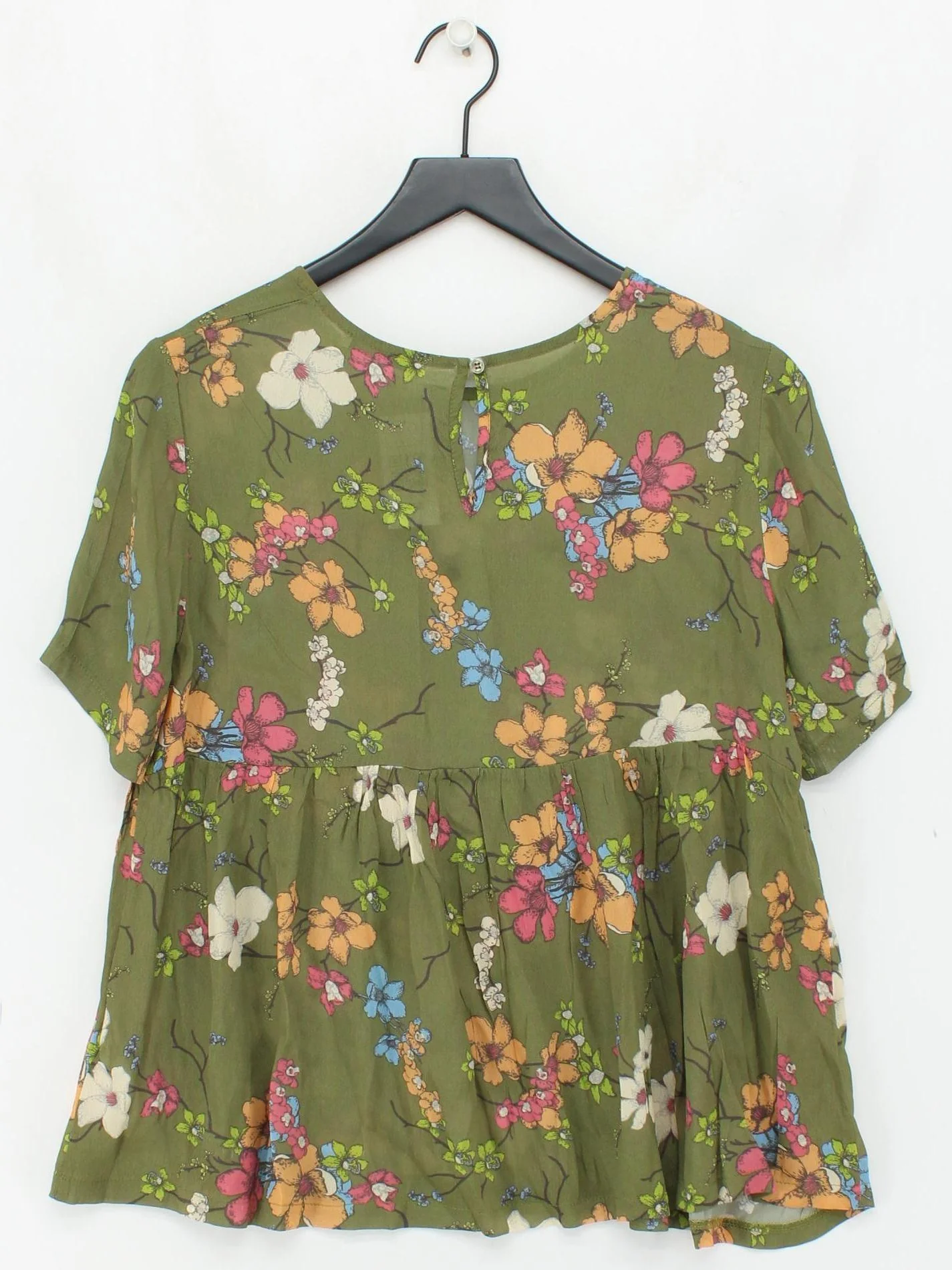 FUNKY STAFF Women's Top M Green Viscose with Silk Basic - Image 2