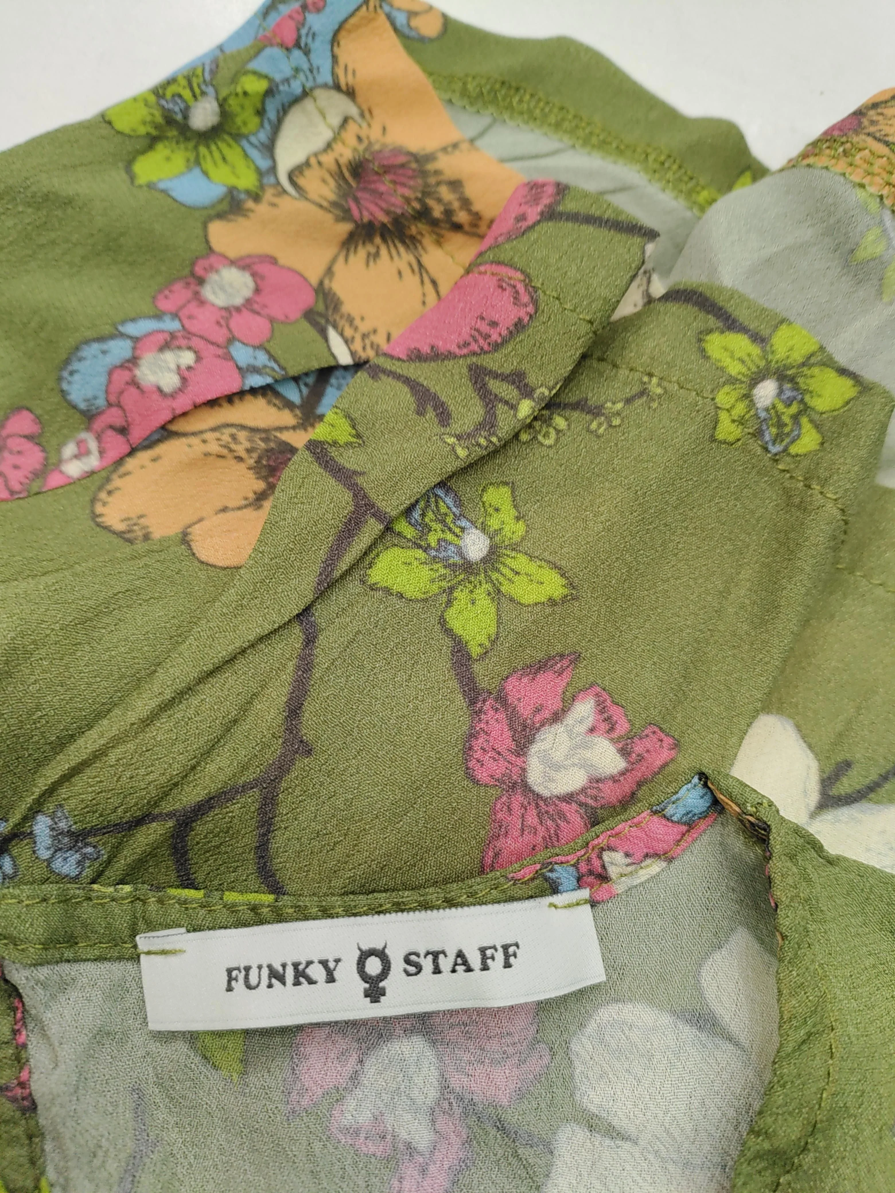 FUNKY STAFF Women's Top M Green Viscose with Silk Basic - Image 5