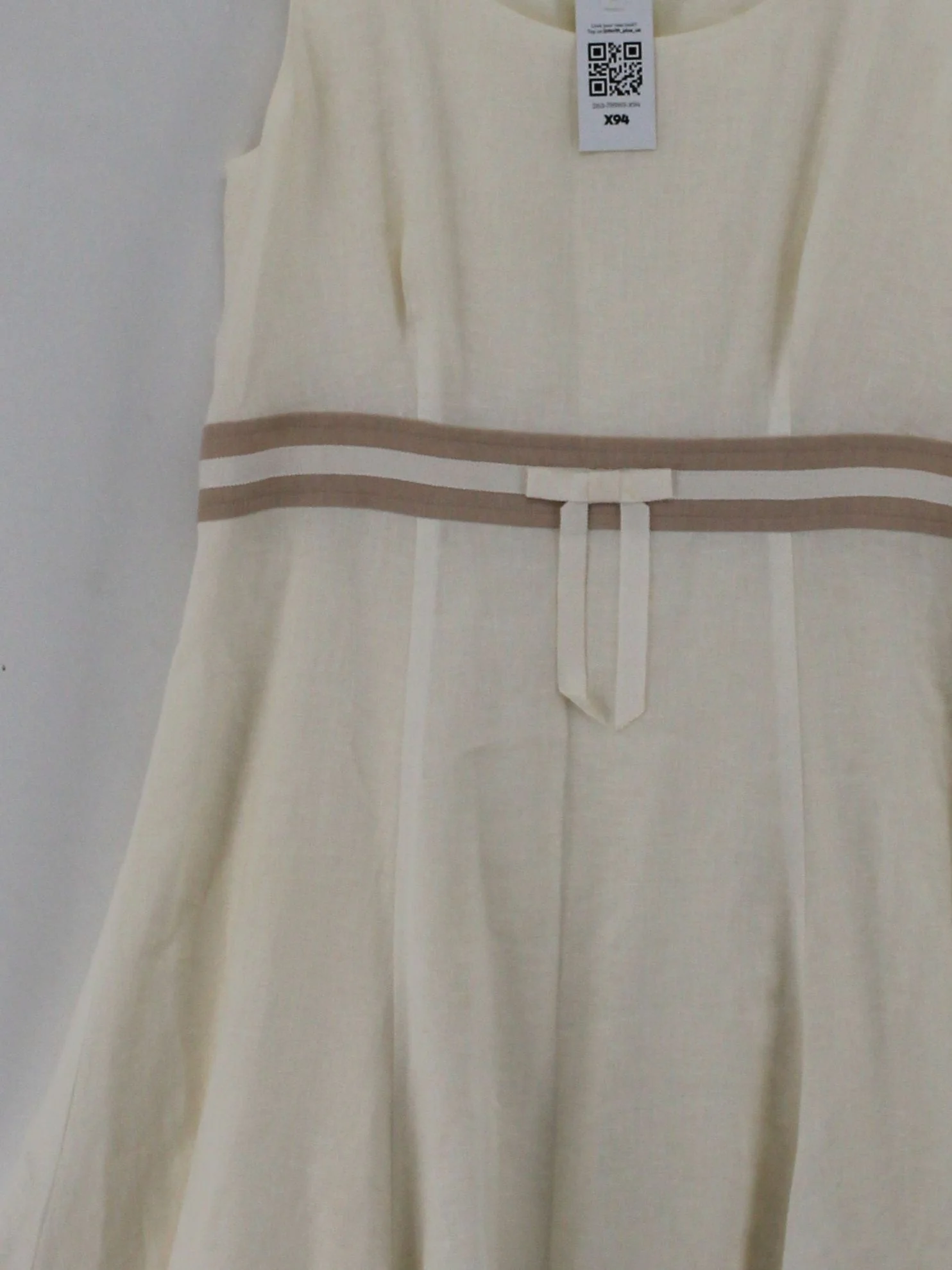 FWM (Fenn Wright Manson) A-Line Mini Dress UK12 in Cream - Image 3