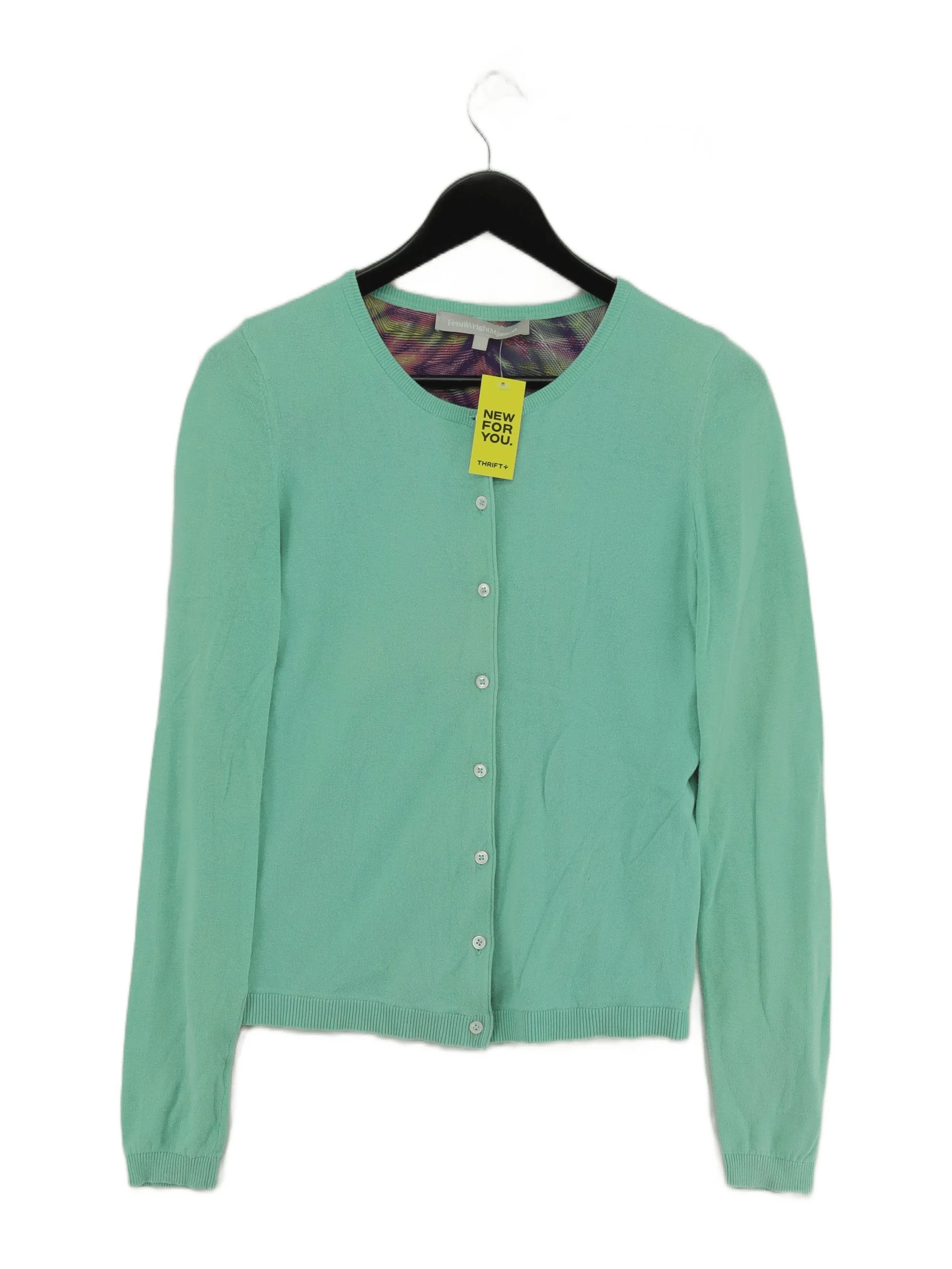 FWM (Fenn Wright Manson) Women's Cardigan S Green Cotton with Silk Cardigan